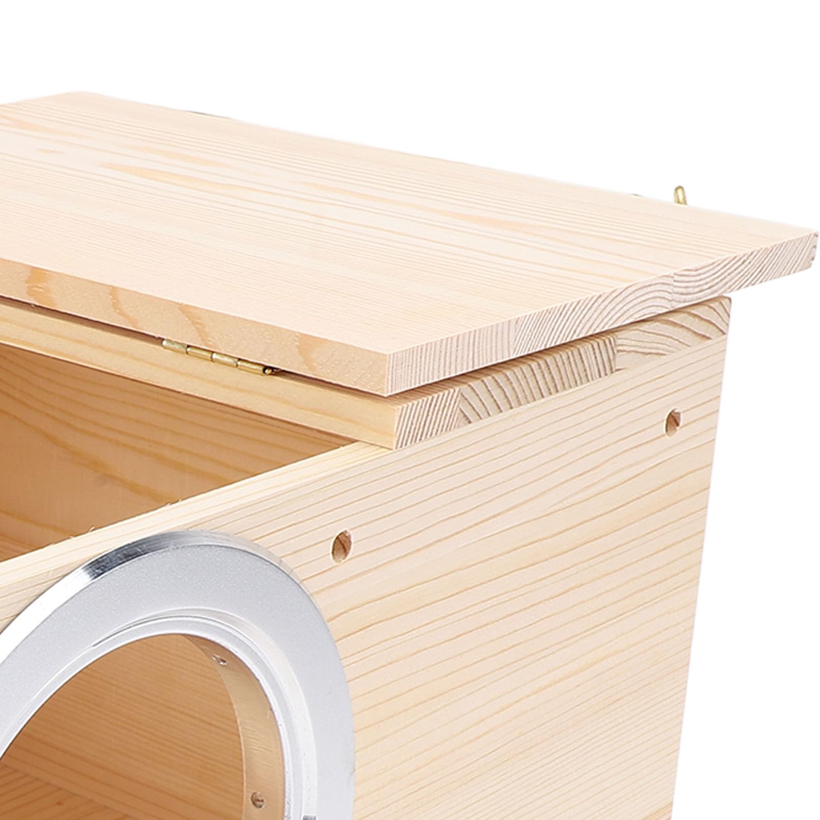 Caja Nido para Periquitos, Casa de Cría de Pájaros de Madera Maciza de 11,81x9,84x7,87 Pulgadas con Gancho de Bloqueo para Periquitos, Agapornis, Cacatúas