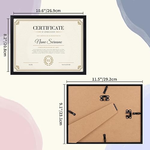 Miniatura 2 de Juego de 12 portarretratos negros de 8.5 x 11 pulgadas, portarretratos de 8.5 x 11 pulgadas para certificado de premio y exhibición de diploma en