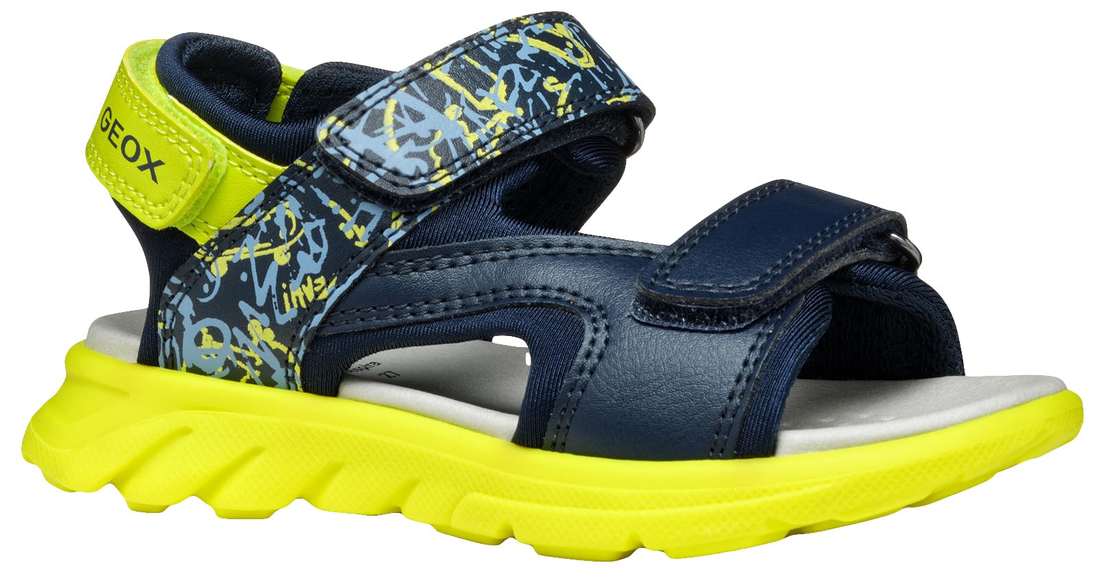 Geox J Sandal AIRADYUM BO, Navy/Lime, 0.5 UK