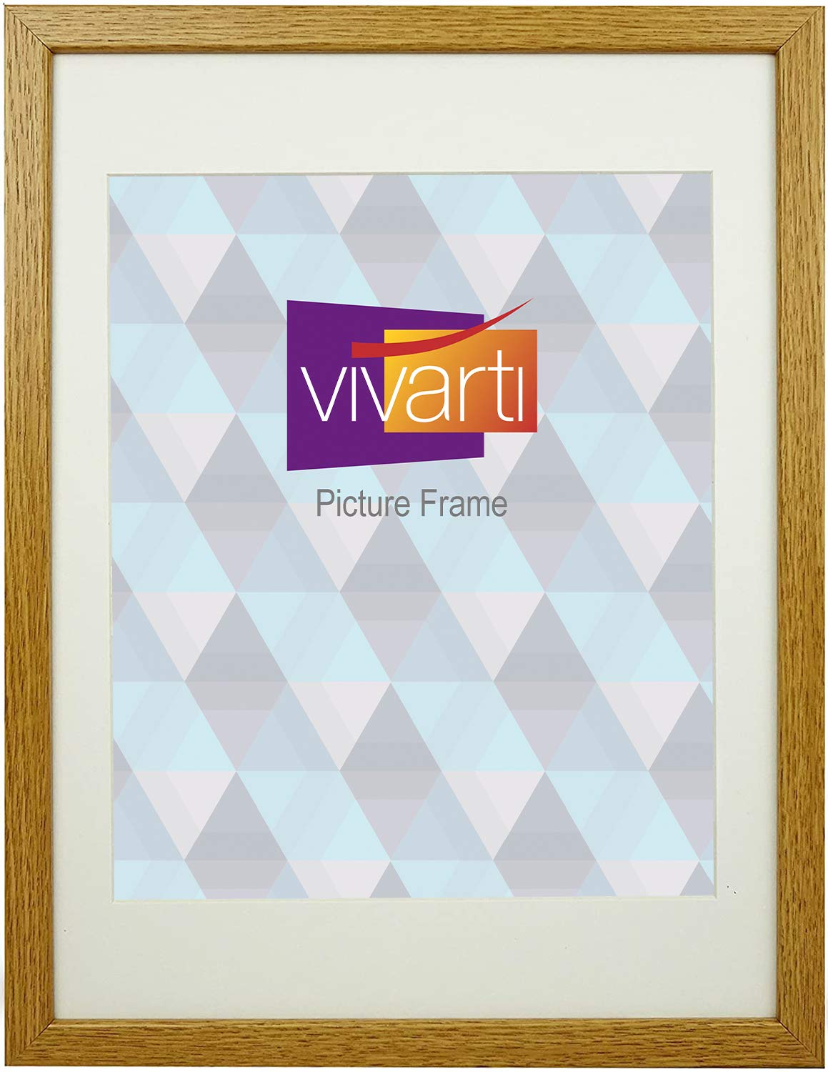 Vivarti Thin Oak Picture Photo Frame 16 x 12 Inches with Mount (Aperture 12 x 10 Inches)