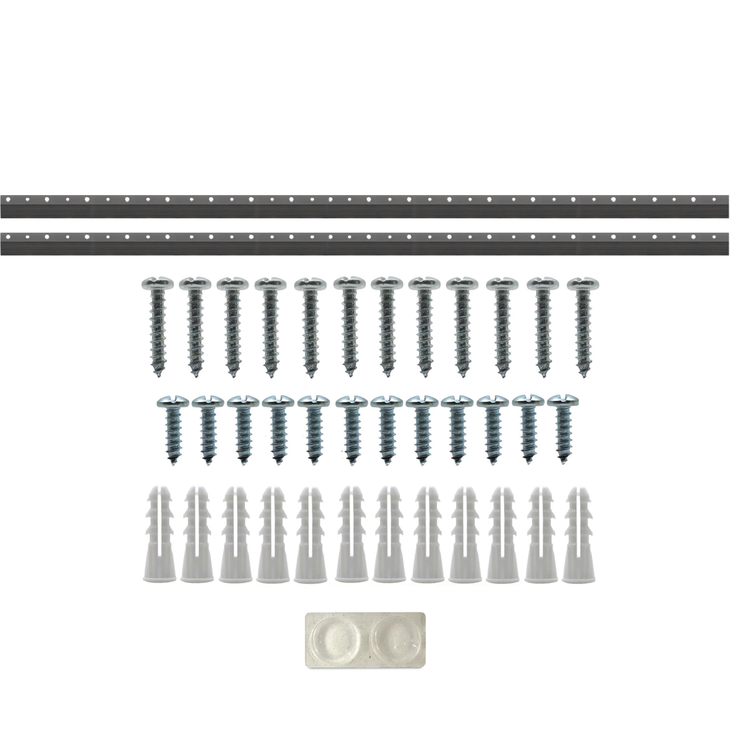 PHS - French Cleat Hanger 45 Inch - Heavy Duty Picture Hanging Hardware & Mirror Hanging Kit - Z Clip System Supports 225 lbs - Wall Cleat Complete Set with Anchors, Screws & Bumpers