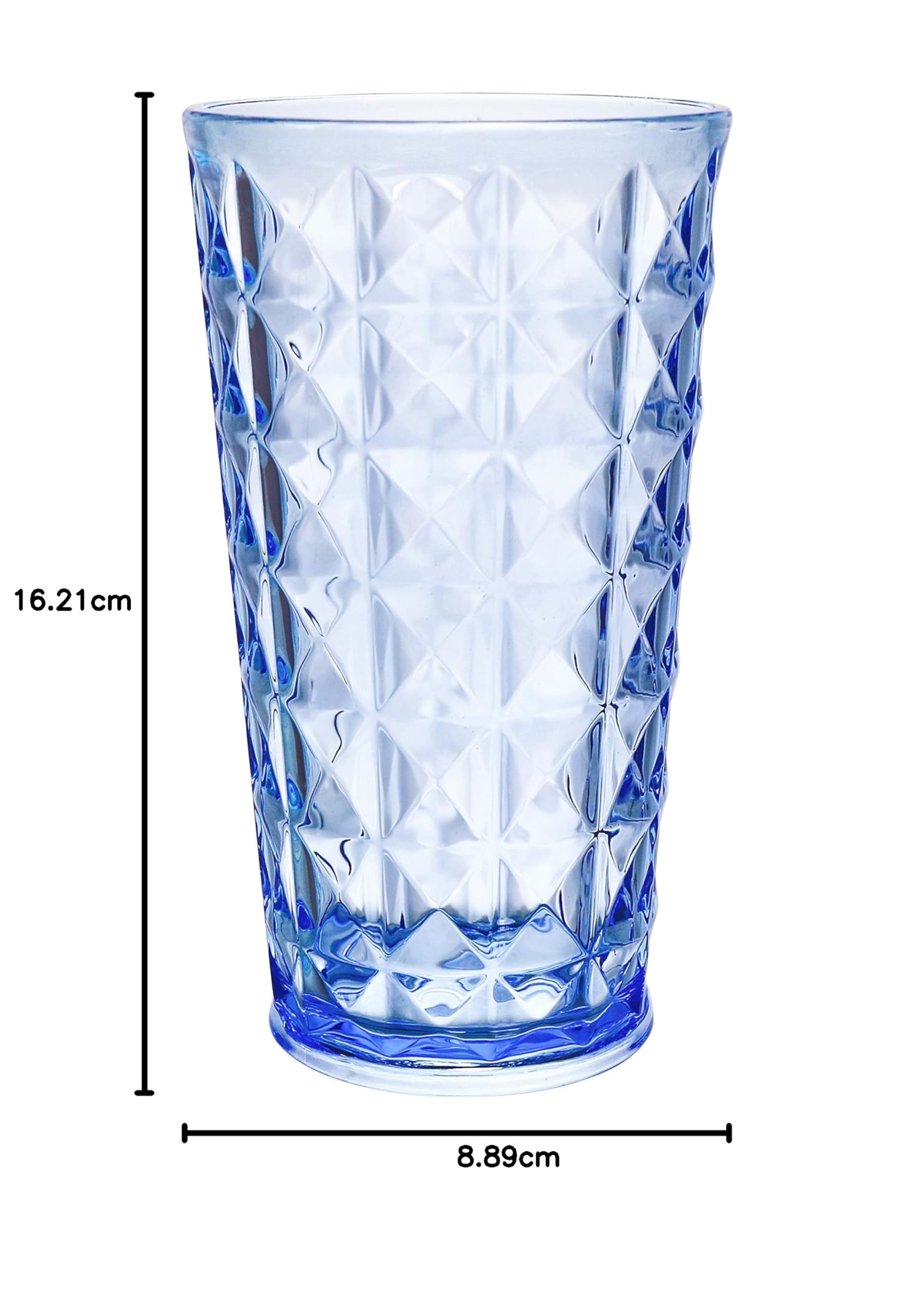 KLIFA - CUPID- 600 ml, zestaw 6 sztuk, akrylowe szklanki Highball, bez BPA, plastikowe naczynia do picia, nadają się do mycia w zmywarce, niebieskie