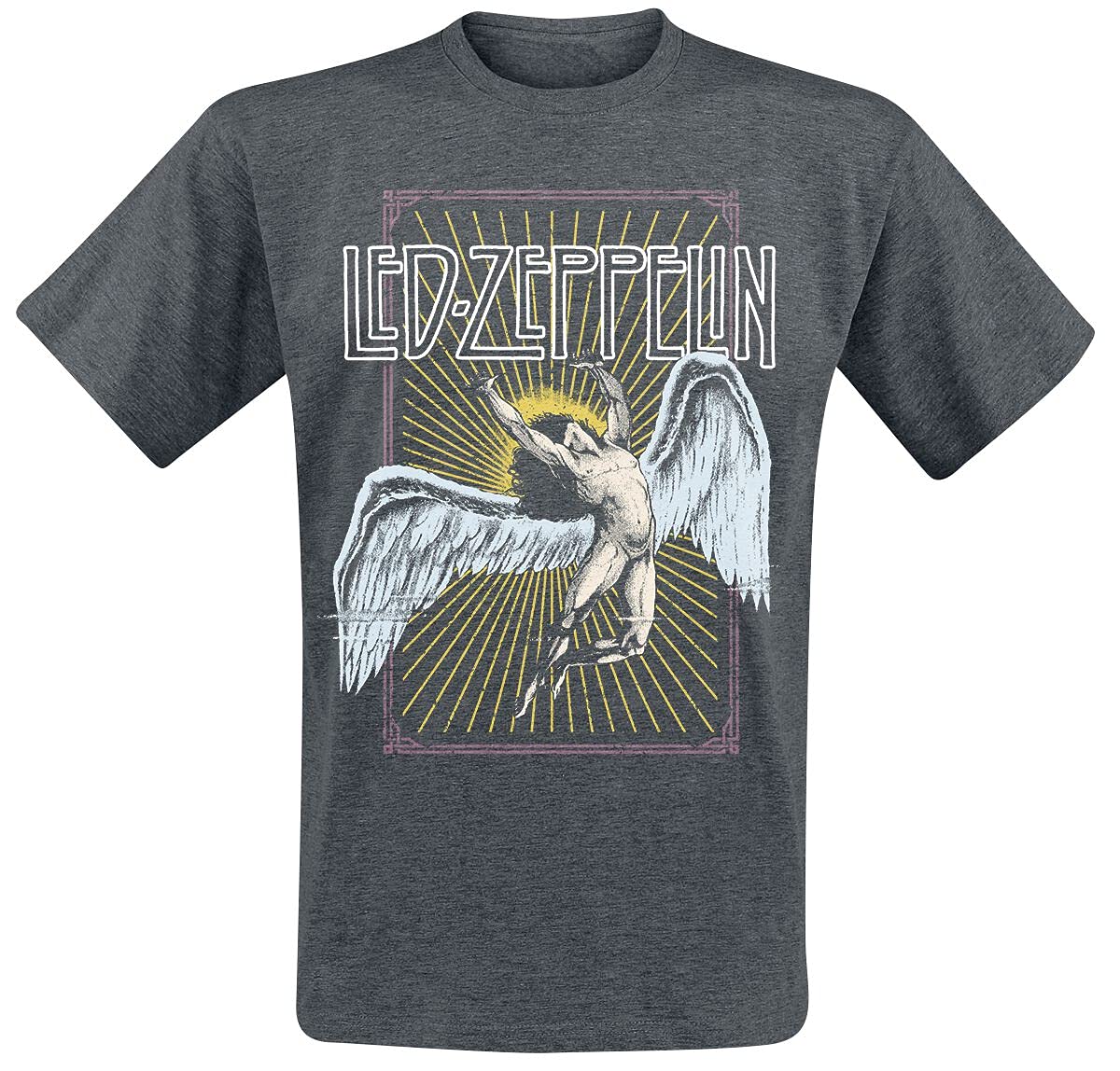 Led Zeppelin Icarus Colour Men's T-Shirt Dark Grey Band Merch, Bands, darkgray, xxl