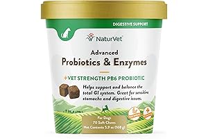 Advanced Probiotics and Enzymes Supplement for Dogs: Enhanced with Vet Strength PB6...