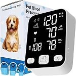 Dog Blood Pressure Monitor for Home Use Vet Dog/Cat/Pet Veterinary Animal Automatic Digital BP Machine with Large LCD Screen Backlight 3X199 Data Memory Silent Prompt L/M/S 3 Cuff