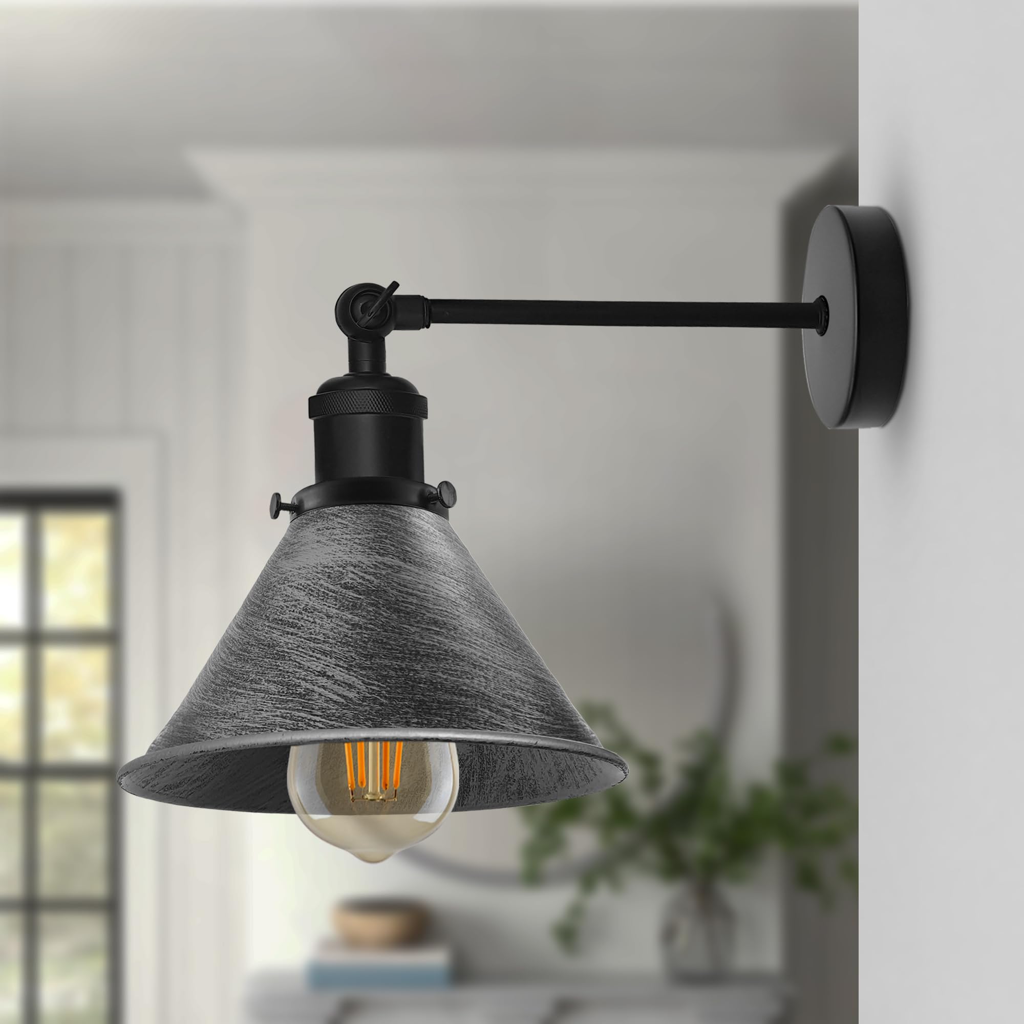 LEDSone Industrial-Wall Light Vintage 180-degree Adjustable Wall Sconce Antique Wall Lighting E27 for Restaurants Galleries Aisle Kitchen Bedroom — image 1