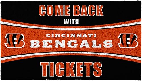 Team Sports America NFL Cincinnati Bengals | Entrada interior y exterior | 28 x 16 pulgadas | Parte trasera antideslizante | Tapetes de bienvenida |