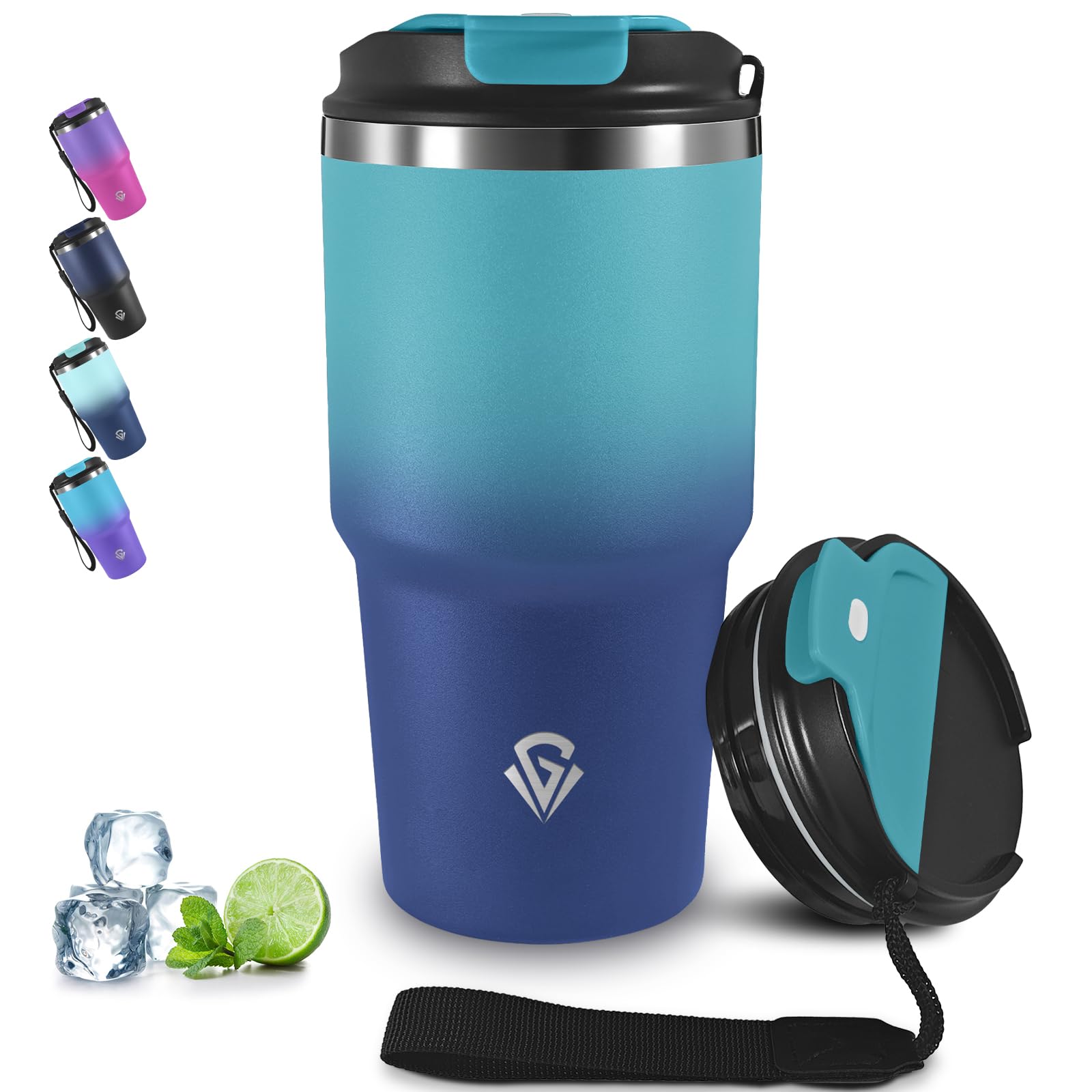 Grsta 20oz Thermal Tumbler, Portable Airtight Coffee Thermos Cup for Hot and Cold Drinks Leak-Proof Insulated Stainless Steel
