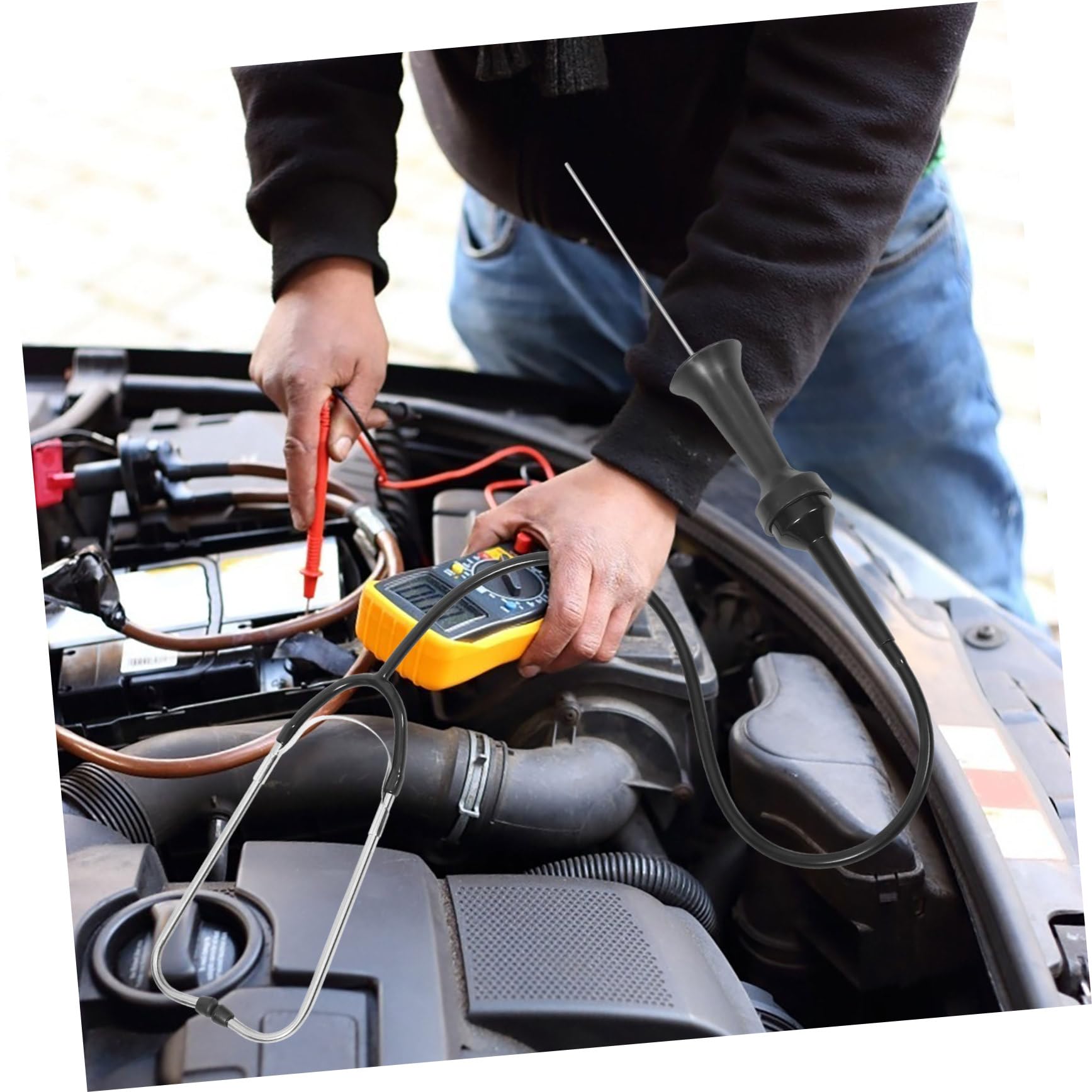 CHILDWEET Car Noise Tool Auto Engine Non-Medical Non-Medical Non-Medical Stethoscope for Mechanics and DIY Enthusiasts Rugged Construction