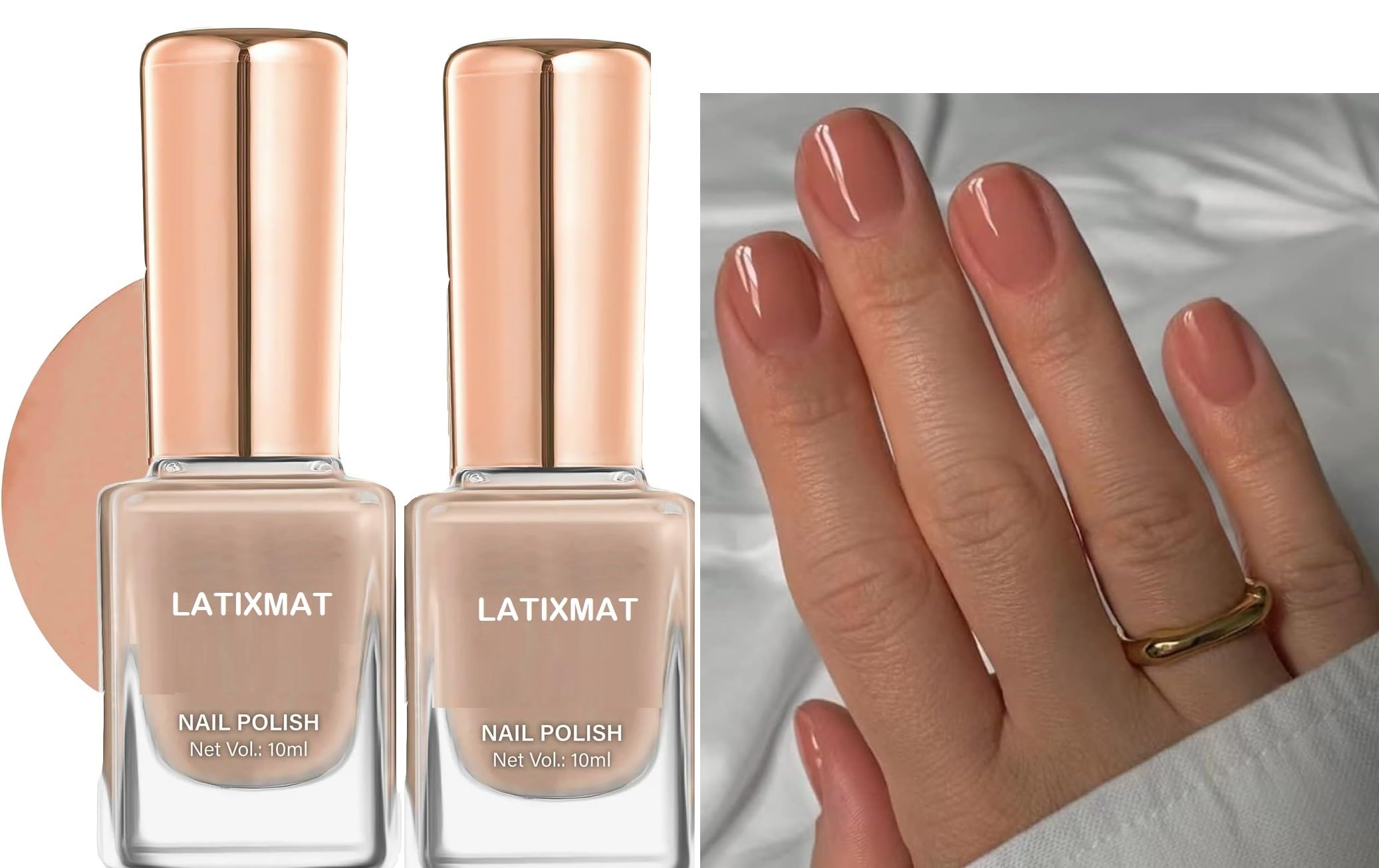 Nude Nail Polish Fast-Drying Glossy Finish, 10ml | Even Color Coverage, Brilliant Shine, Neutral Nude Shades, Compact 10ml Bottle, At-Home Manicure-image-31