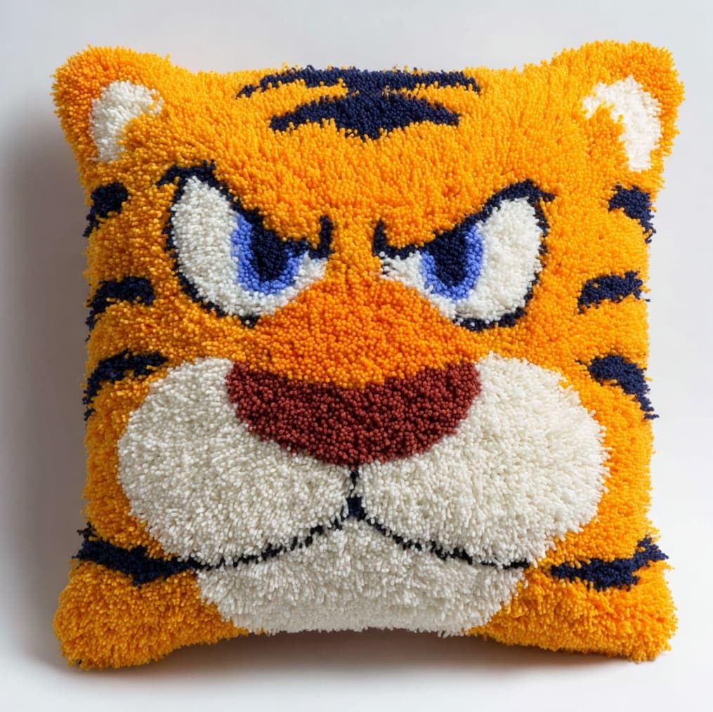 AxiangziK Pre-Printed Latch Hook Pillow Kit,Tiger