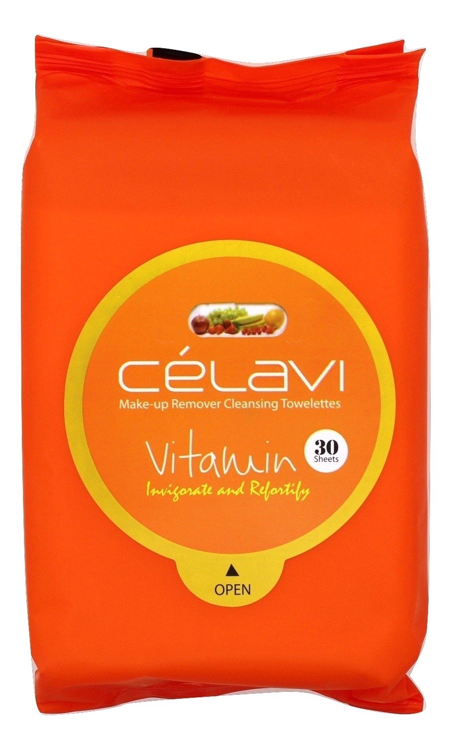Celavi CosmeticsMakeup Remover Cleansing Wipes Removing Towelettes 2 Packs - 60 Sheets (Vitamin)