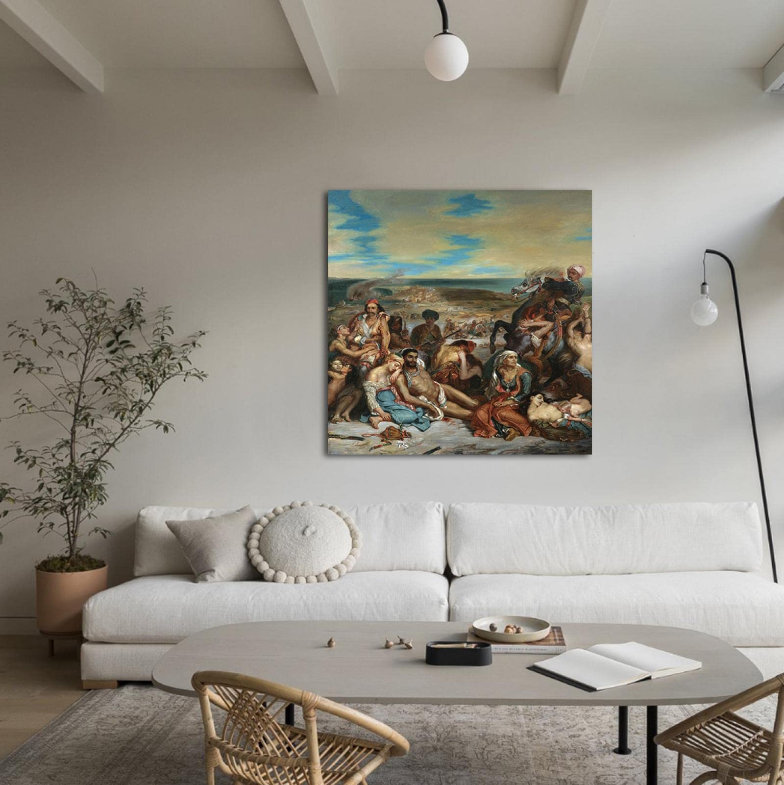 Amazon.co.jp: キオス島の虐殺抽象絵画 ウジェーヌ・ドラクロワによる