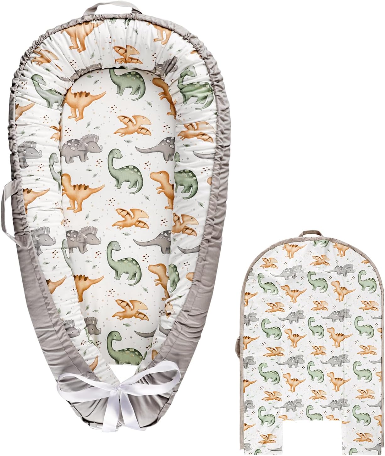 Hooyax Baby Lounger Cover, 100% Cotton, Reversible, Dinosaur Pattern, Compatible with Most Loungers