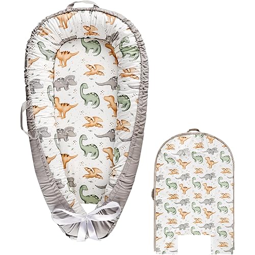 Hooyax Baby Lounger Cover, 100% Cotton, Reversible, Dinosaur Pattern, Compatible with Most Loungers