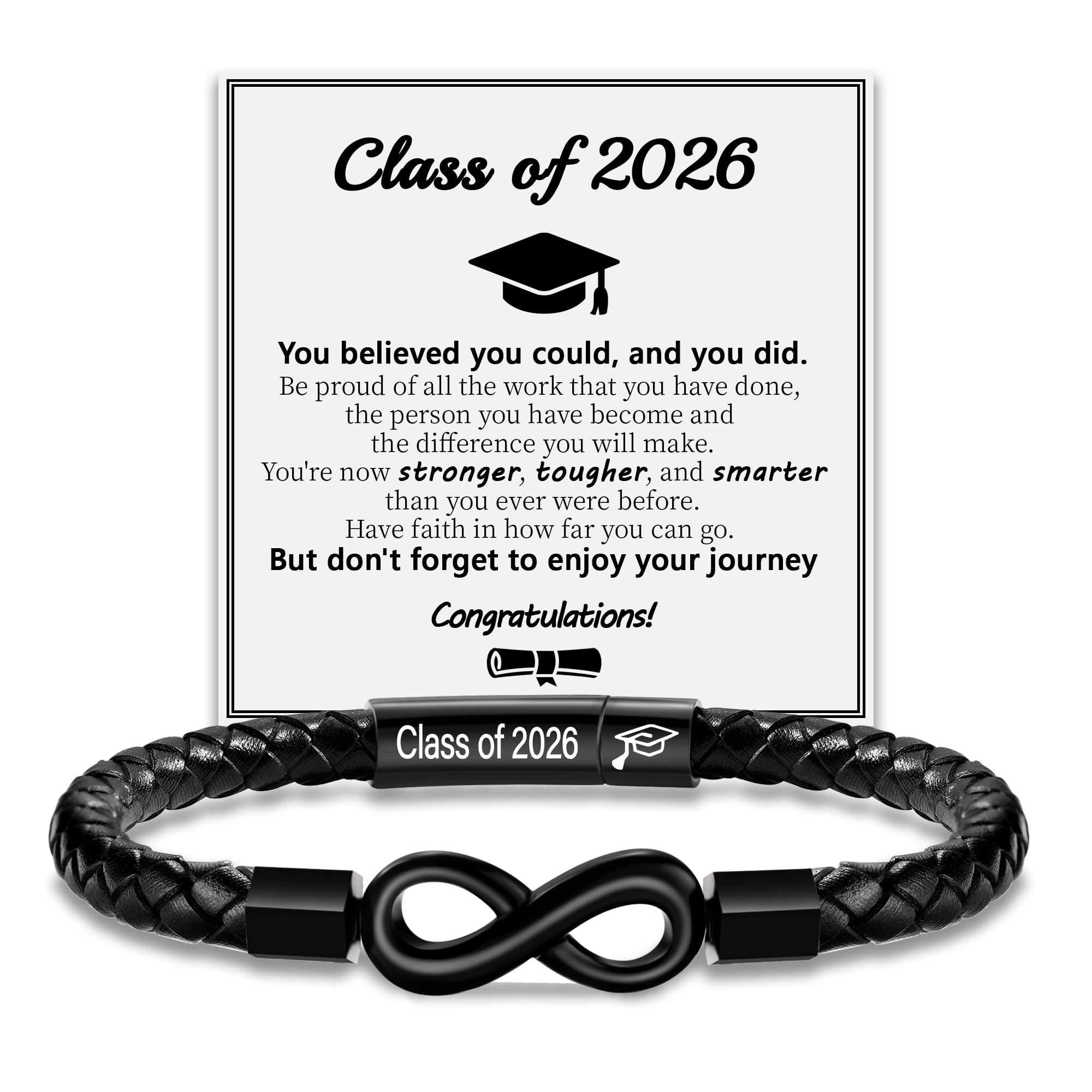 Leather Bracelet Gifts for Men, To My Son Bracelet Fathers Day Bracelet Gifts Dad Grandpa Love You Forever Engraved Birthday Valentines Graduation Gift Infinity Knot Jewelry