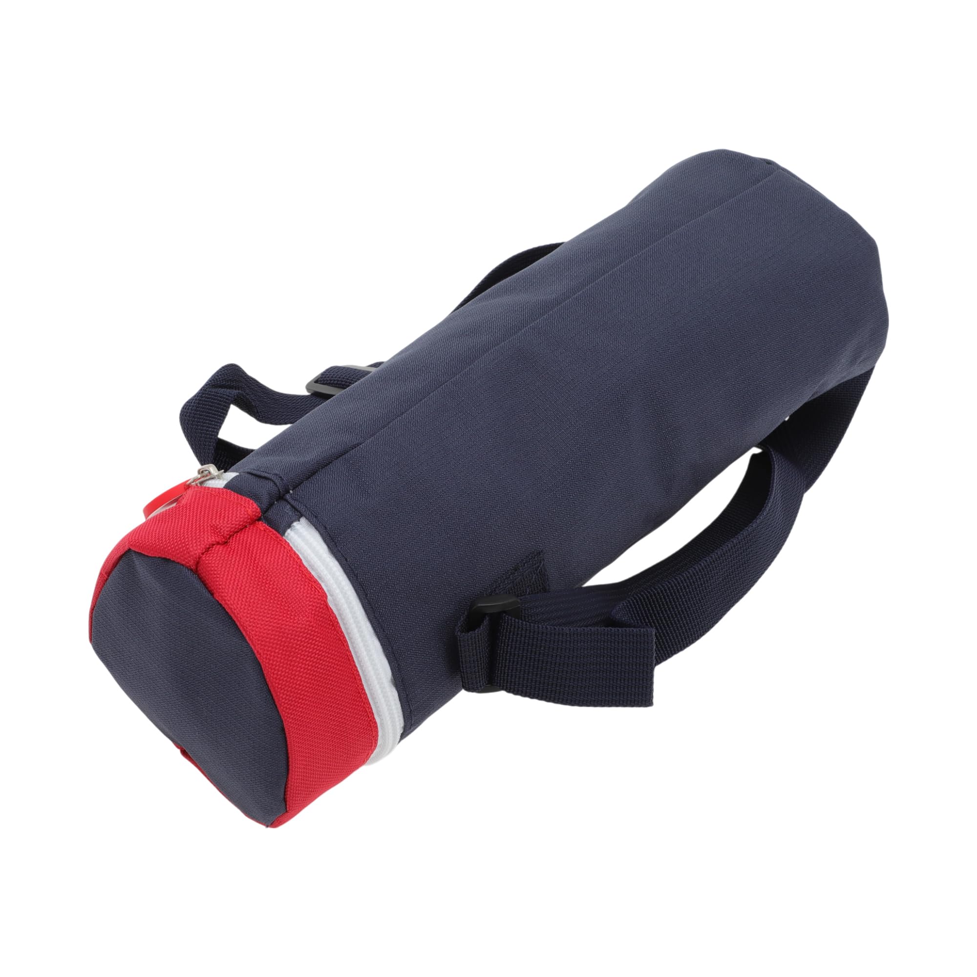Borsa Isolante per Bottiglia d'Acqua in Tessuto Oxford Cotone Perlato Pellicola in Alluminio Portatile Antiurto con Tracolla Regolabile, 30x10cm, Rosso Blu Scuro