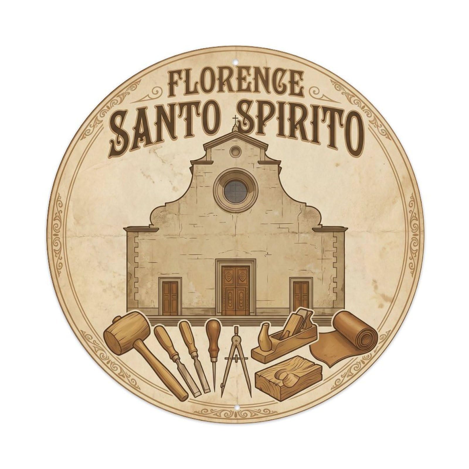 Classic Florence Italy Santo Landmark Travel Metal Tin Sign