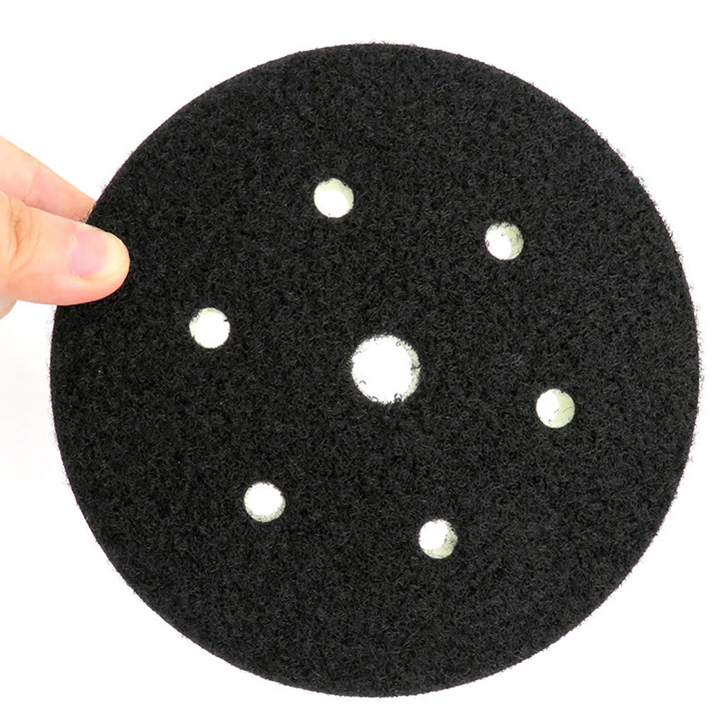 5PCS Almohadilla de interfaz de espuma de PU 6"150MM 7 orificios Densidad media Gancho y bucle Lijadora Almohadilla de respaldo Almohadilla de pulido Herramientas eléctricas Piezas