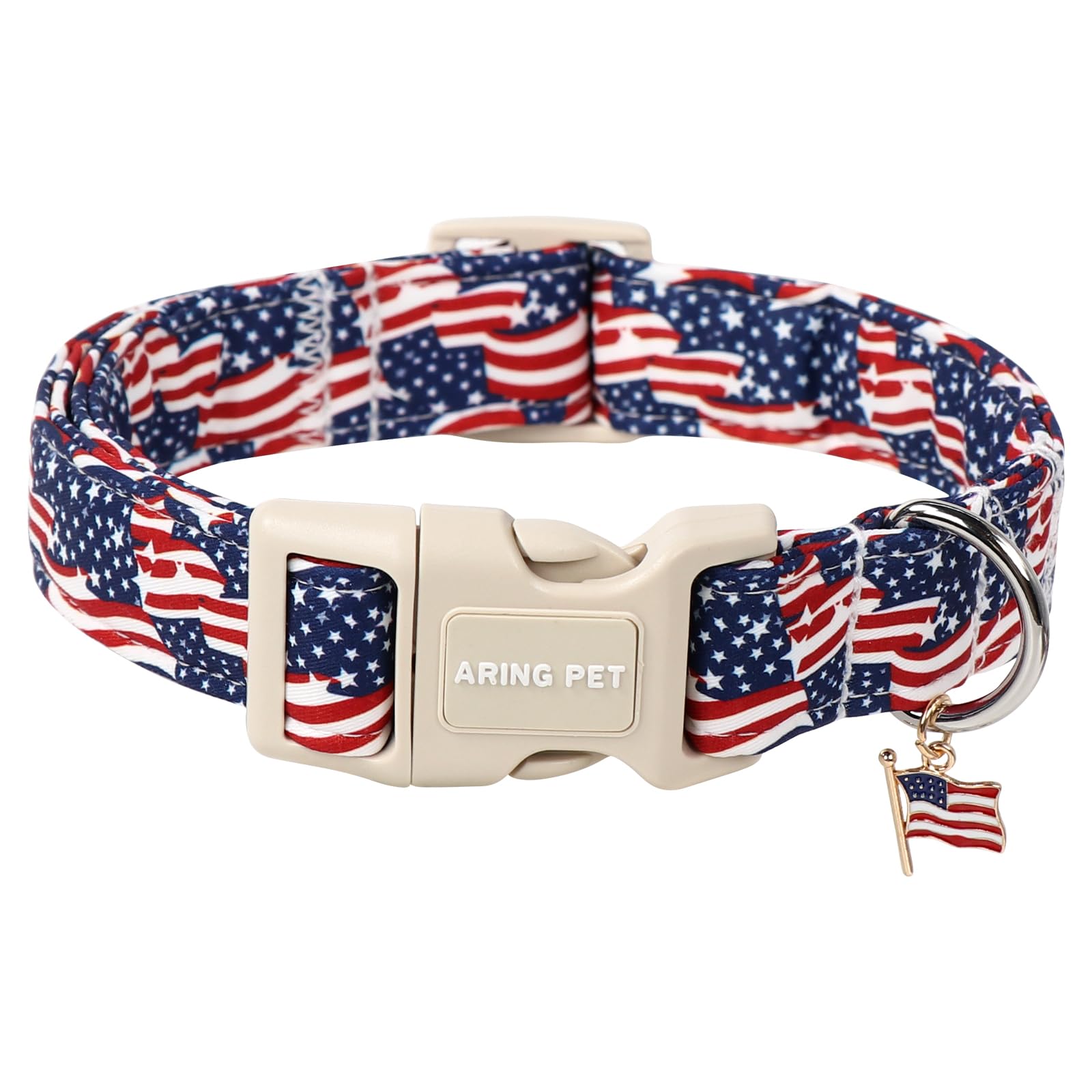 ARING PET American Flag Dog Collar-Cute 4th of July Dog Collars, Adjustable Patriotic Pet Collars Puppy Collar with Quick Release Buckle