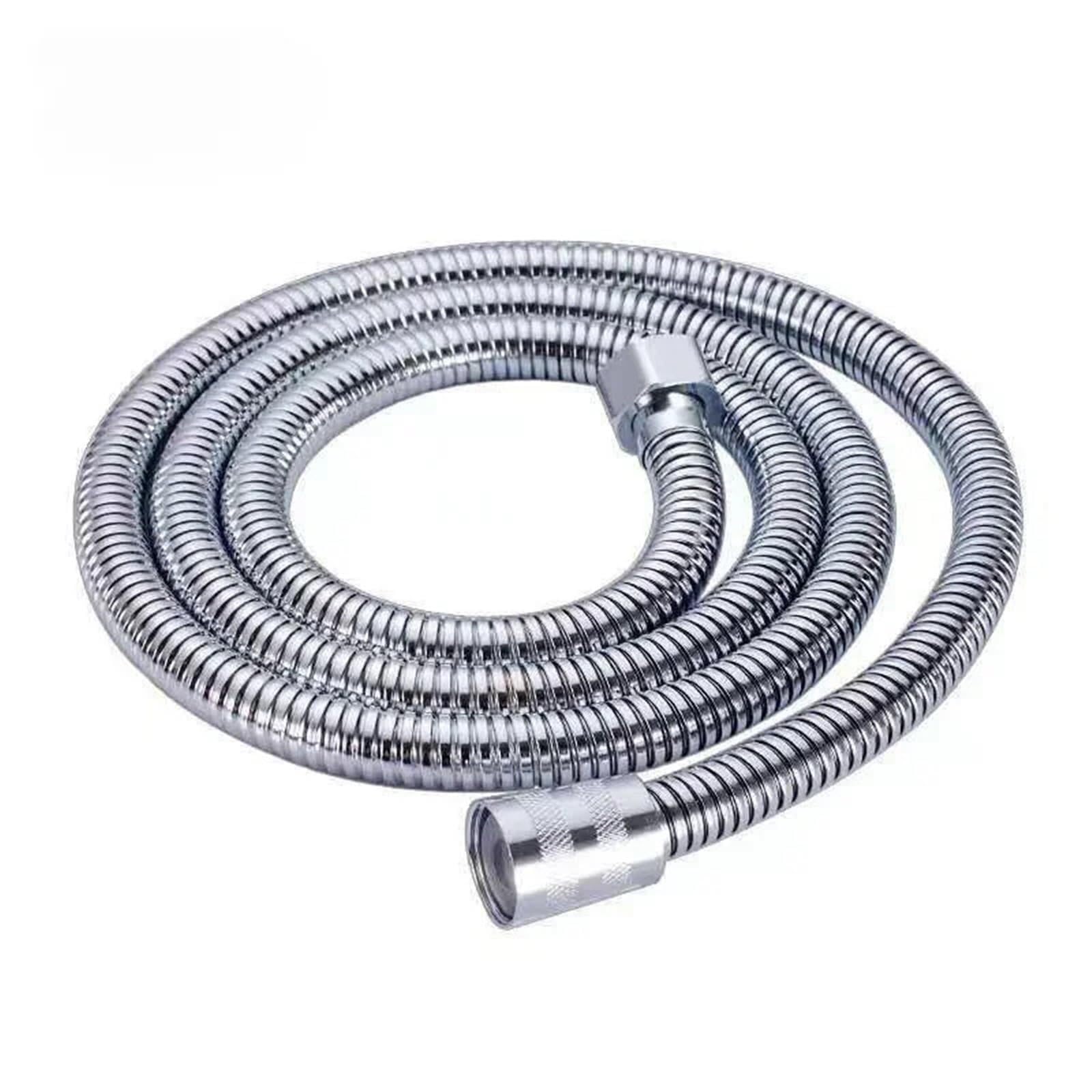 Shower Hose Shower Hose Garden Water Black Extension 1.5/2M Pipe Flexible Accessories Pipes SUS304 Pull Bathroom Extendable Hoses(Silver,1.5m)
