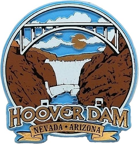 Hoover Dam - Imán redondo de 4 colores para nevera