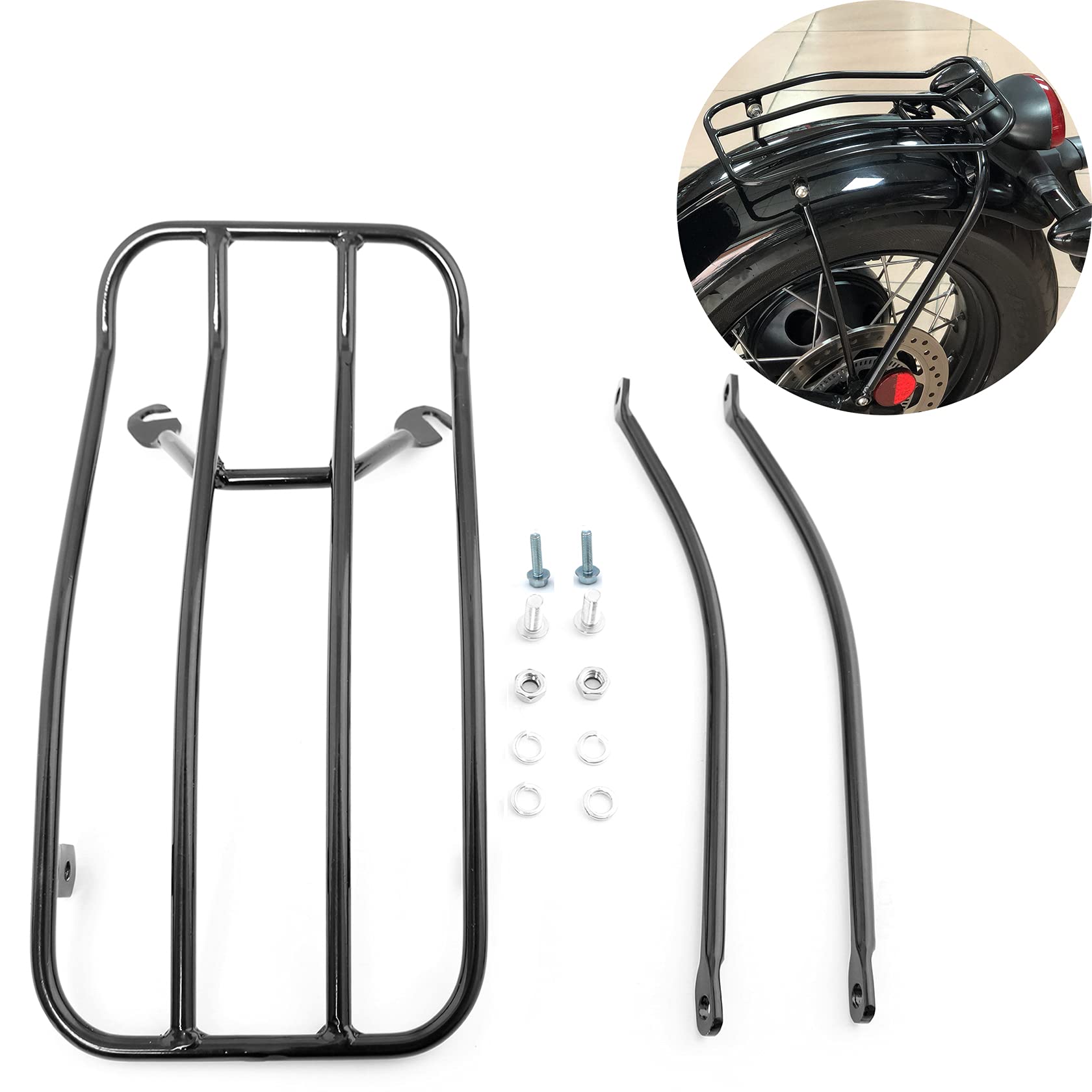 Buy CANMIYOU Motorcycle Luggage Rack, Rear Luggage Utility Rack, Black