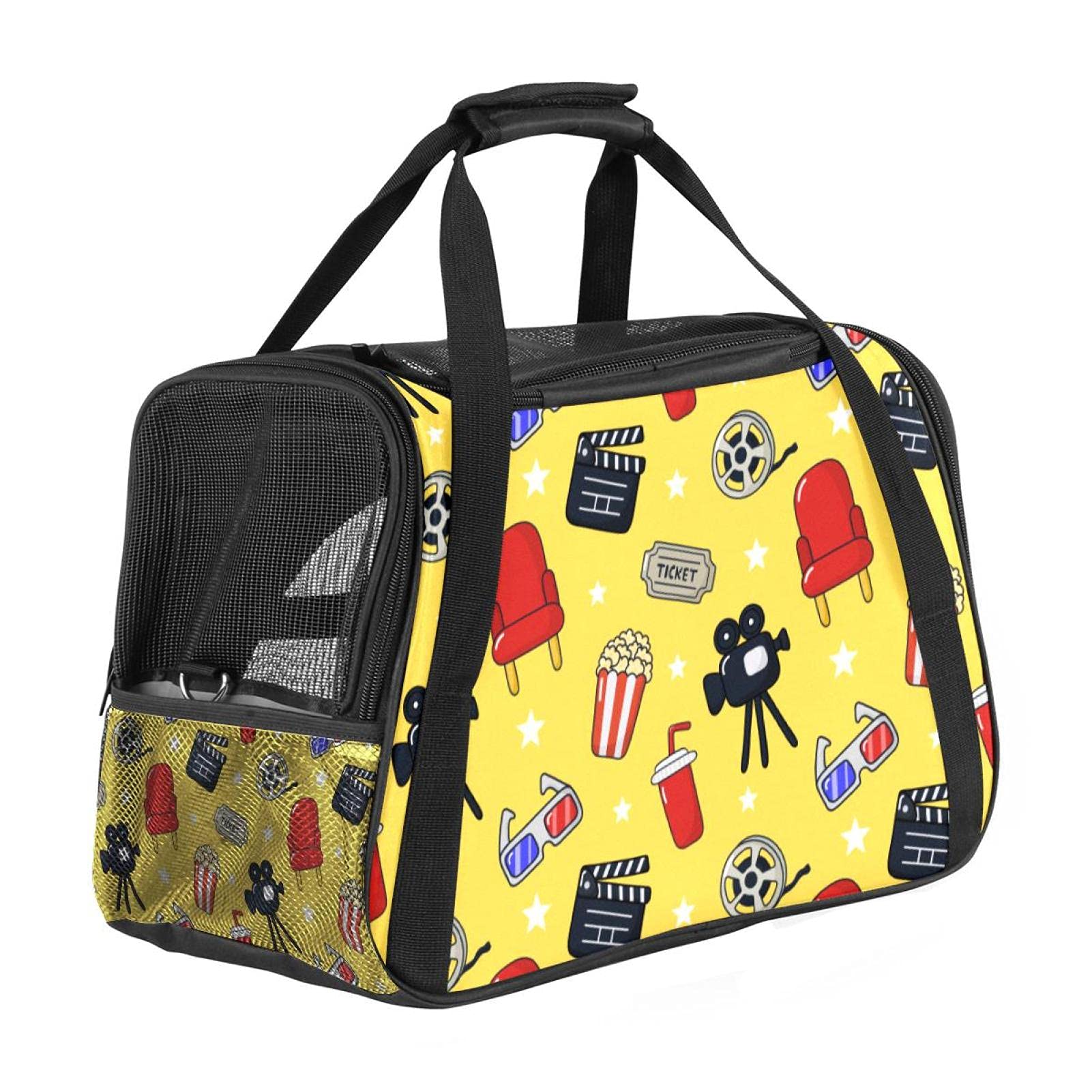 Sac de transport pour animal doux approuvé par les compagnies aériennes motif cinéma