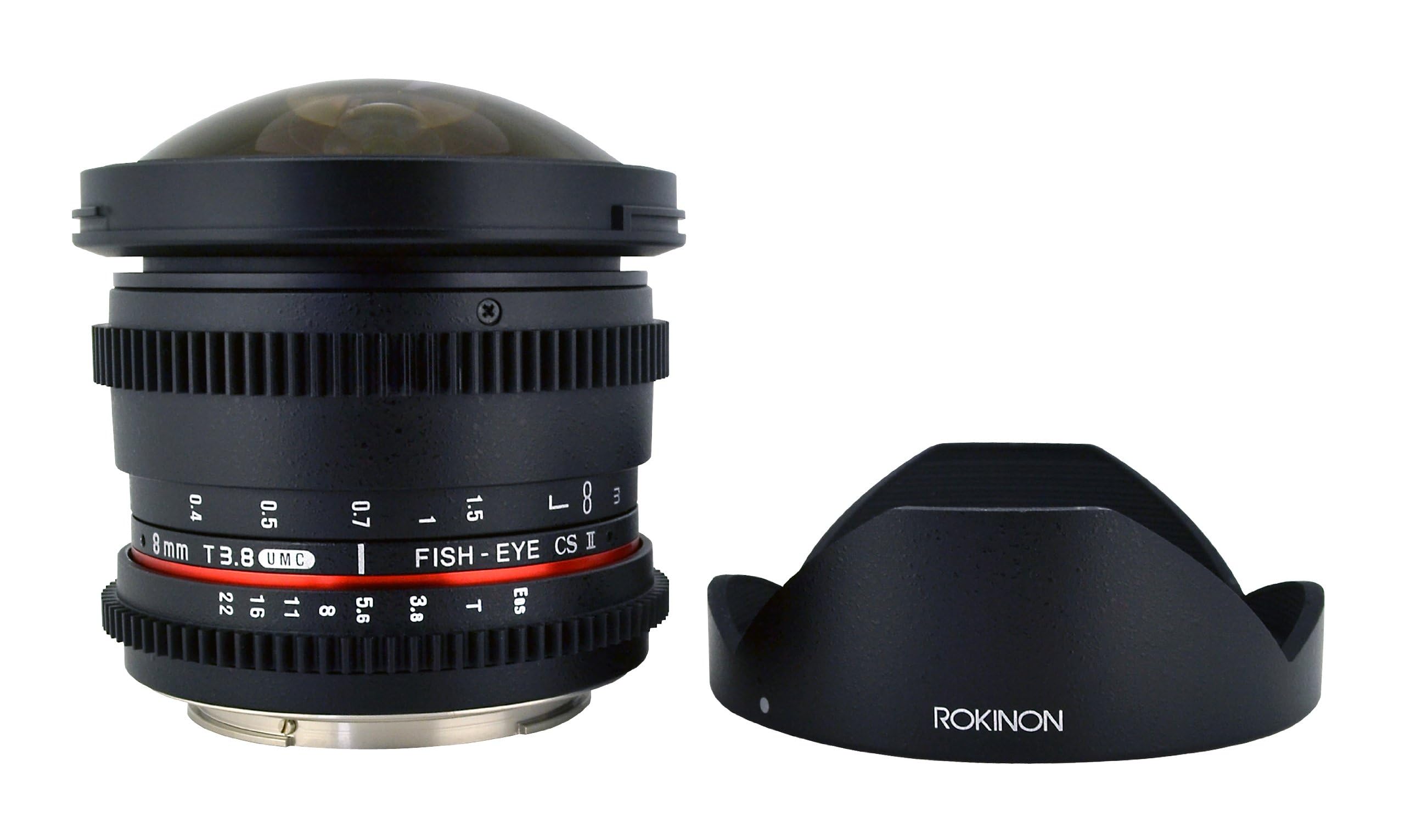 Amazon | Rokinon 8mm T/3.8 Fisheye Cine Lens with Removable Hood