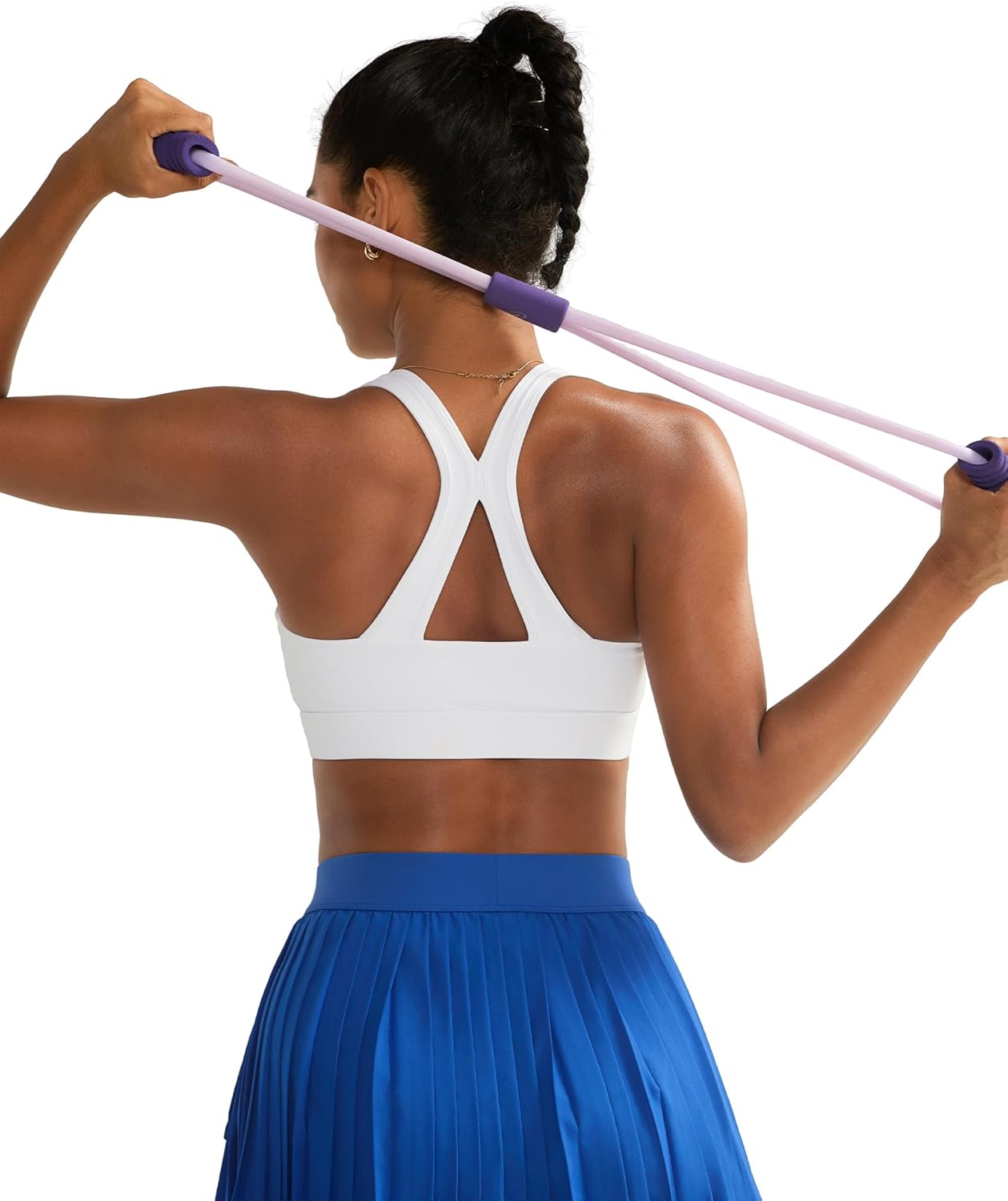 RUNNING GIRL Sports Bras for Women High Support, V Neck Molded Cup High Impact Sports Bra with Sewn in Pads - Image 4