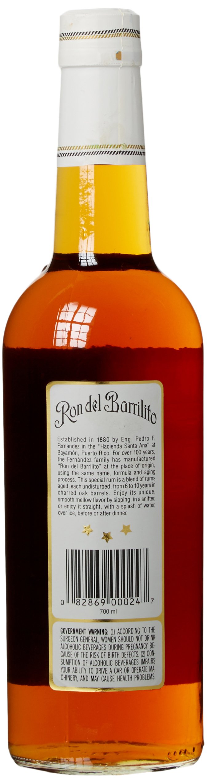 Ron Del Barrilito Superior Especial 3 Estrellas – Ron Premium Añejo de Puerto Rico, 43% Vol., Botella 700 ml