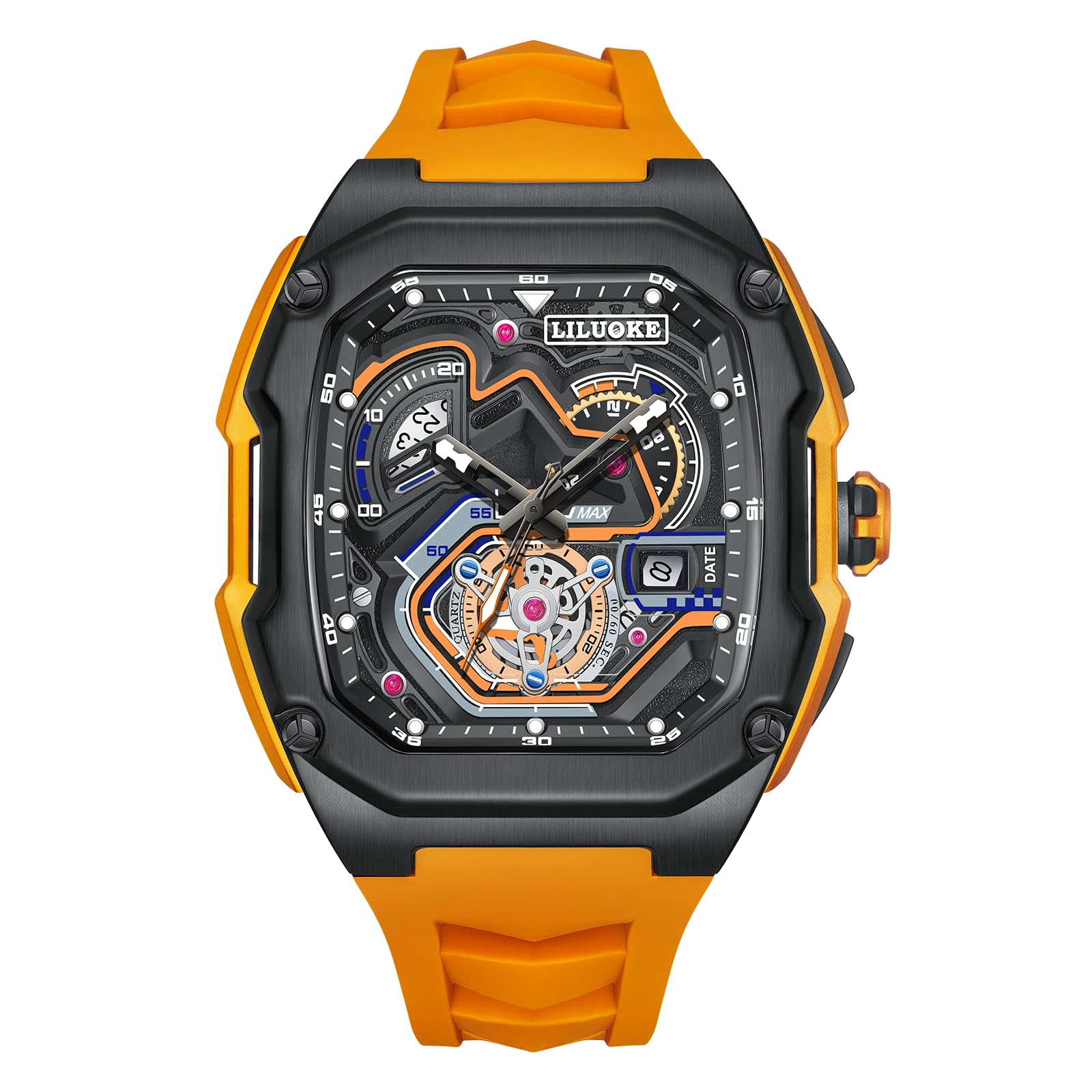 Mens Watches, Wrist Watches Luminous Design, Big Face Fashion Quartz Black Watch 30ATM, Casual Watch for Men Unique Gifts for Men — view 34