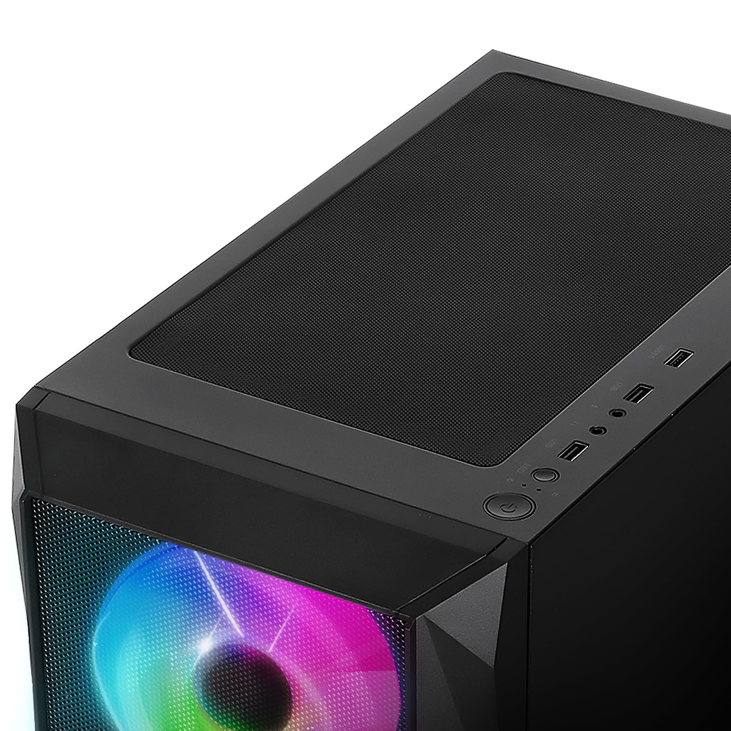 Spirit Of Gamer Chassis di gioco RGB per PC, 6 ventole ARGB incluse, compatibile con mATX, gioco medio vuoto con parete laterale in vetro temperato, ottimizzata per il raffreddamento