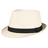 Mens Lightweight Straw Fedora Panama Hat