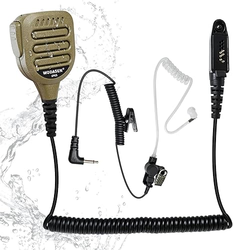 WODASEN Micrófono de altavoz de radio impermeable Walkie Talkie Micrófono de mano para Retevis Ailunce HD1 RT29 RT47 RT47V RT48 RT82 RT83 RT87 NR30