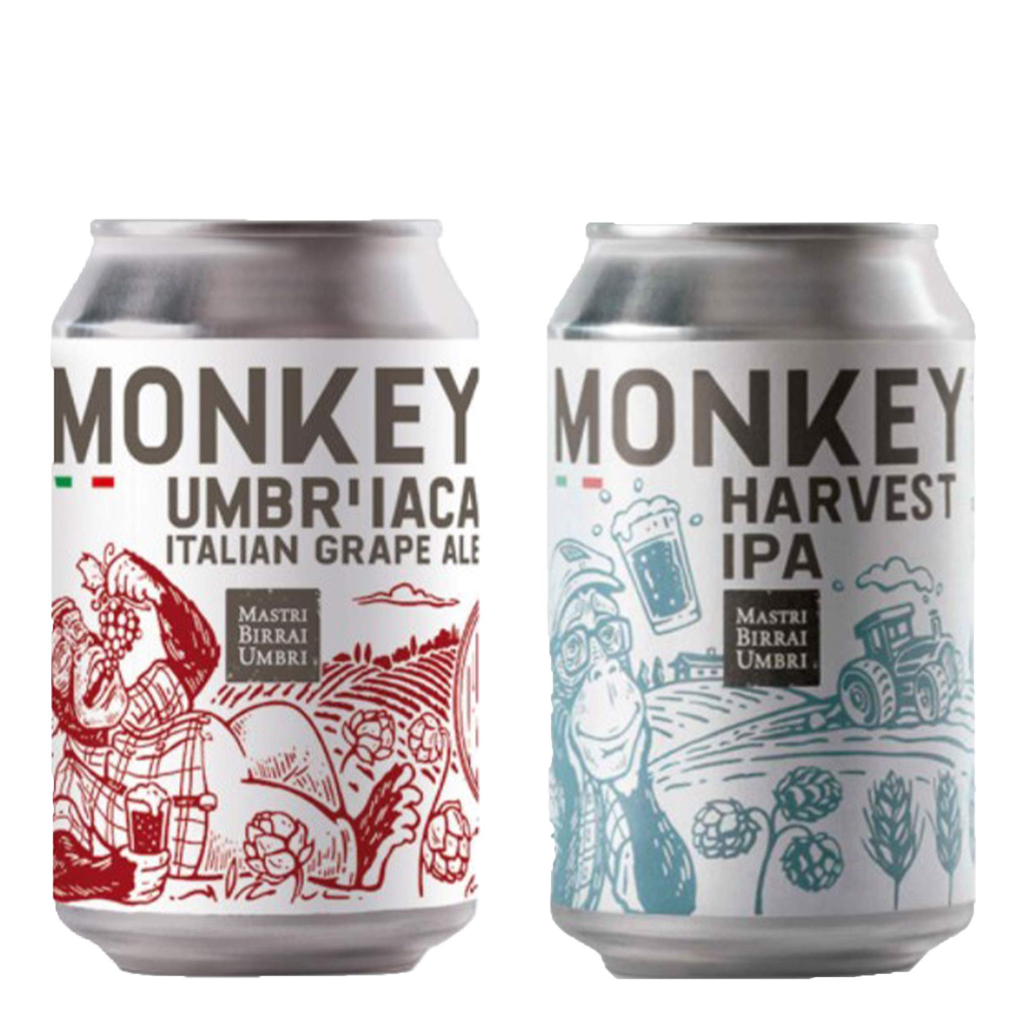 Mastri Birrai Umbri - Monkey Social Beer Box - Un box speciale con ben 11 birre della nostra linea Monkey (+ 2 bicchieri Mastri Birrai Umbri e un cavatappi esclusivo)