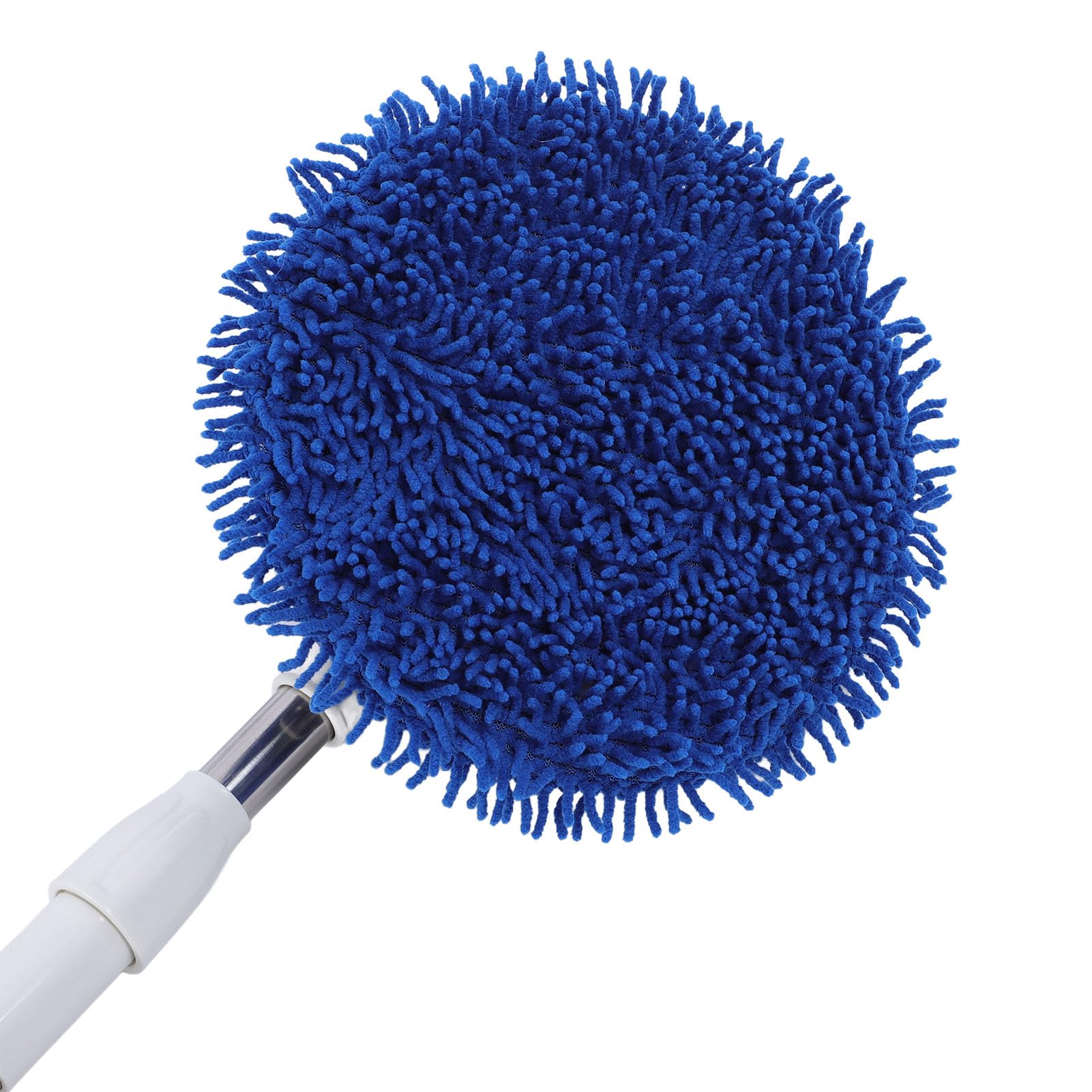 Spazzola elettrica per la pulizia dell'auto, spazzola rotante per lavaggio, con manico telescopico, setole morbide, vetro, piastrelle, pavimento (Blu navy)