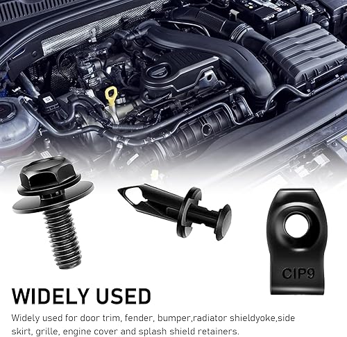 Miniatura 6 de Fogfar Kit de 35 tuercas para guardabarros de automóvil, pernos de protección contra salpicaduras de capó, clips de empuje de remache de sujeción,