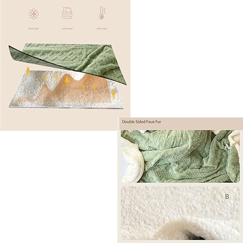 Miniatura 5 de Manta gruesa de imitación de cachemira, suave manta de piel sintética Sherpa para otoño, acogedora manta de vellón para cama, tamaño King extra
