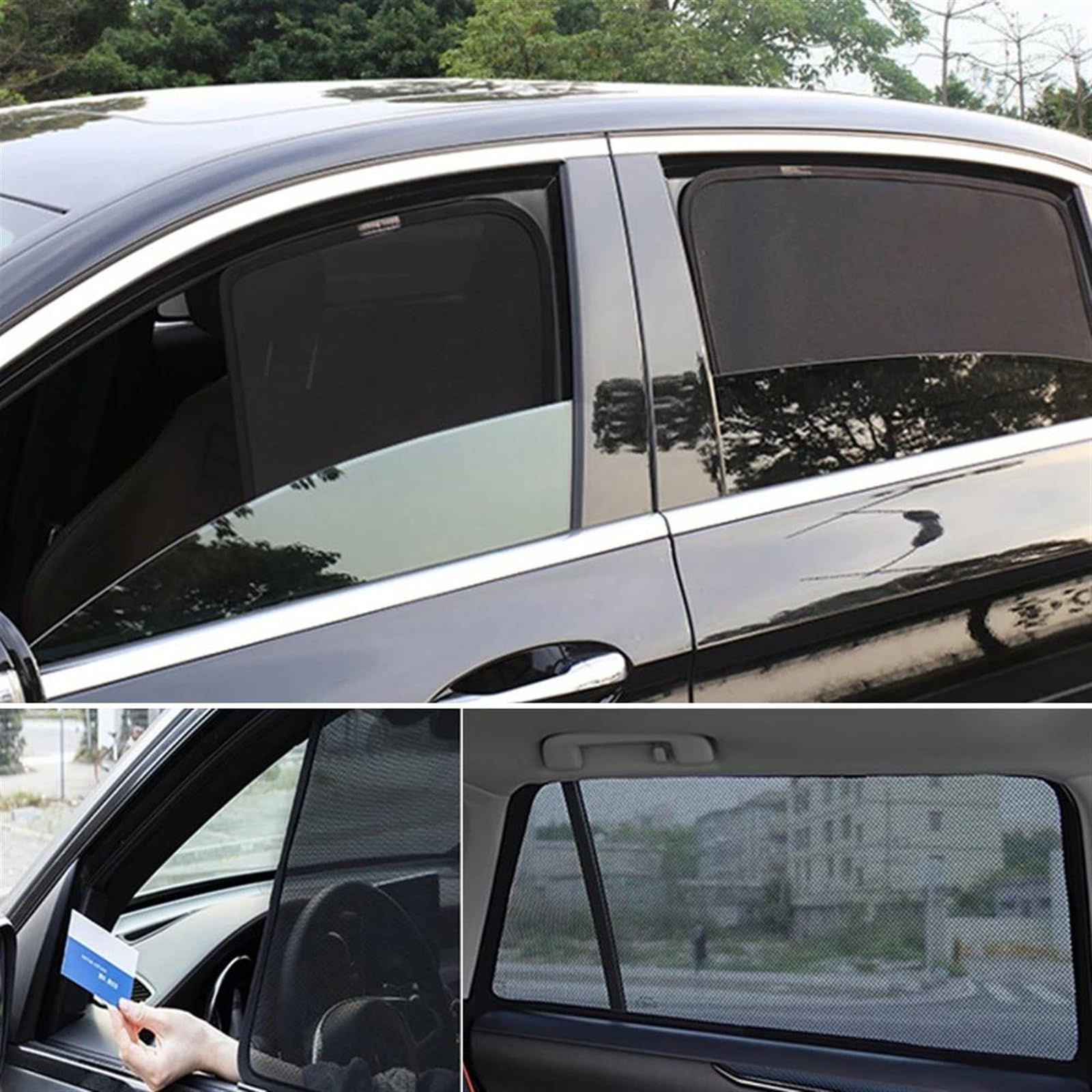 Parasol Coche Parasol Coche para Ford para Mondeo 5TH para Sedan para Taurus 2023 Marco Parabrisas Delantero Visera Lateral Trasera Ventana bebé(2PCS Rear)