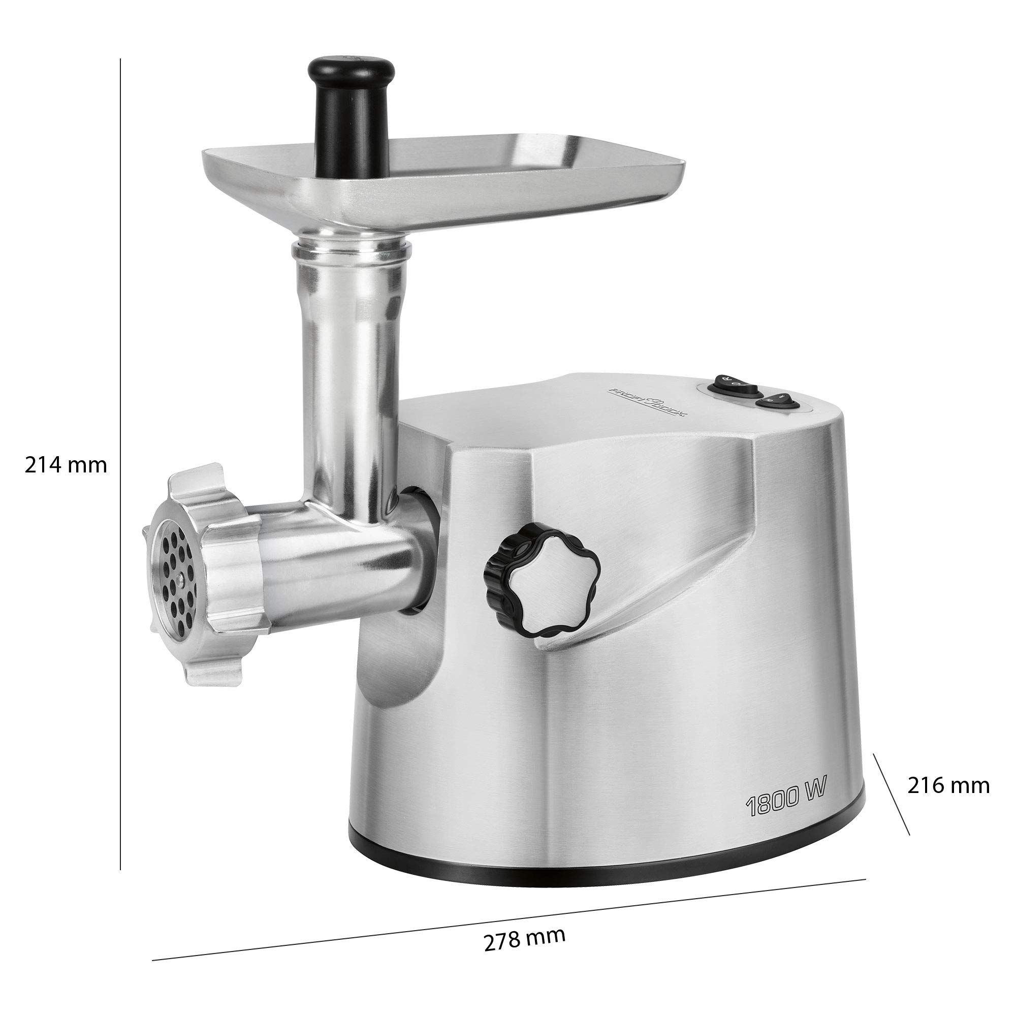 ProfiCook PC-FW 1172 - Profesjonalna maszynka do mielenia mięsa - Z 3 perforowanymi metalowymi tarczami - 1800 W
