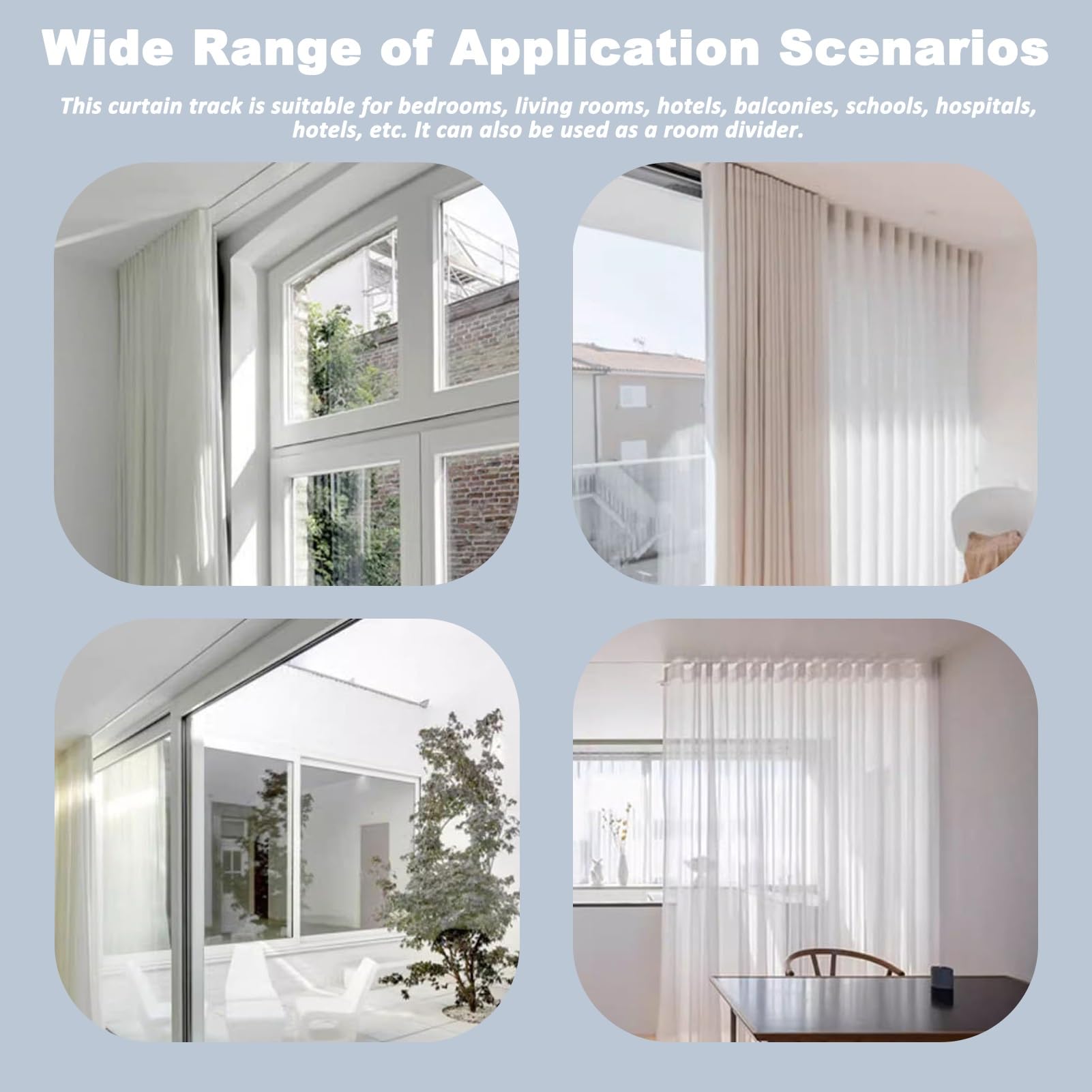 Rail de Rideau Encastré Caché - Rail Rideaux Plafond Ultra-Fin de 16 mm en Aluminium avec Poulie Silencieuse, 1-6 m Tringle à Rideau Separation de Piece pour Chambre Salon Hôtel(Blanc,6m(19.7ft))