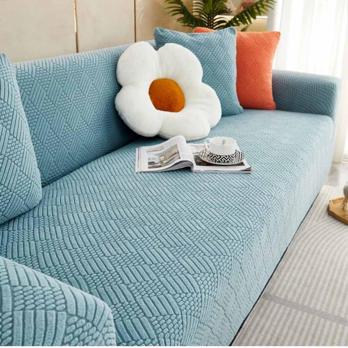 1人掛けソファ ストライプ柄 クッション付き おしゃれ 座椅子 モダン