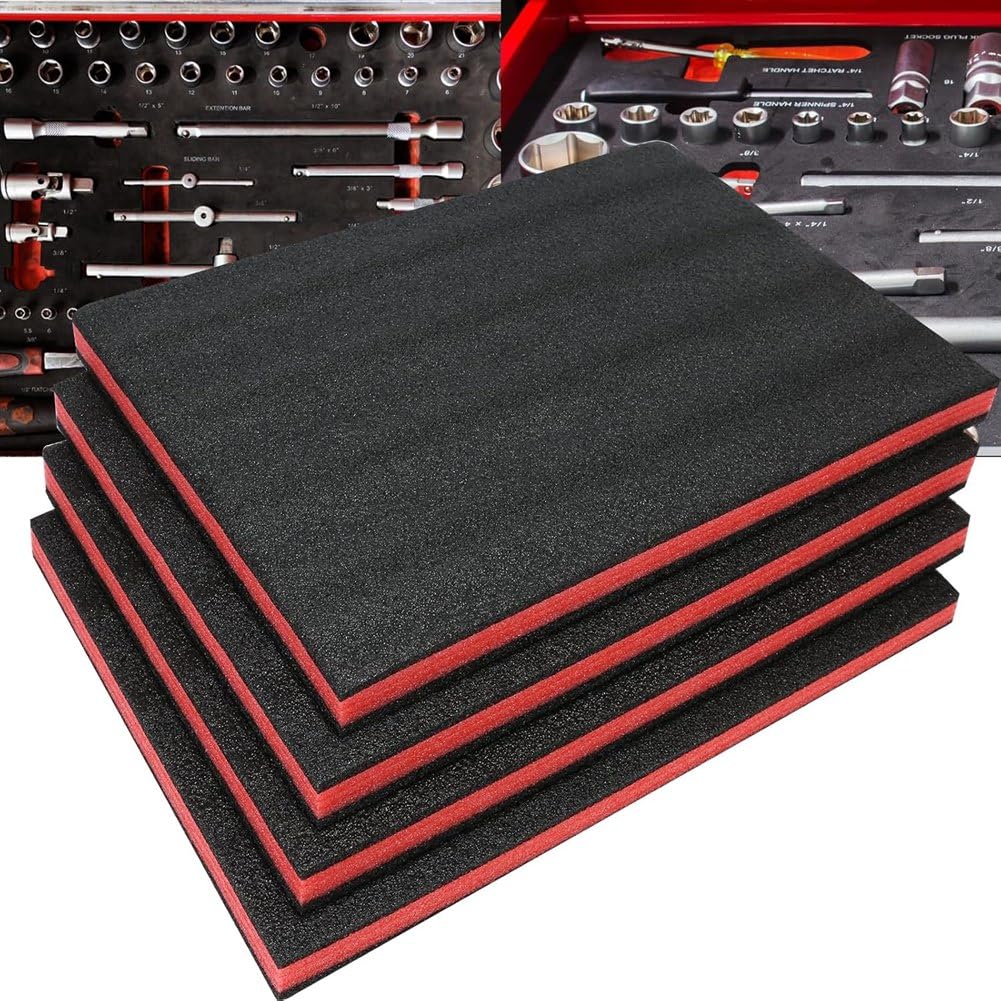 Xnuiasqe 4 Pack 17.7 X12 X 1 Inch Tool Box Foam,Tool Foam Inserts For Cases,Storage Sheets For Toolbox