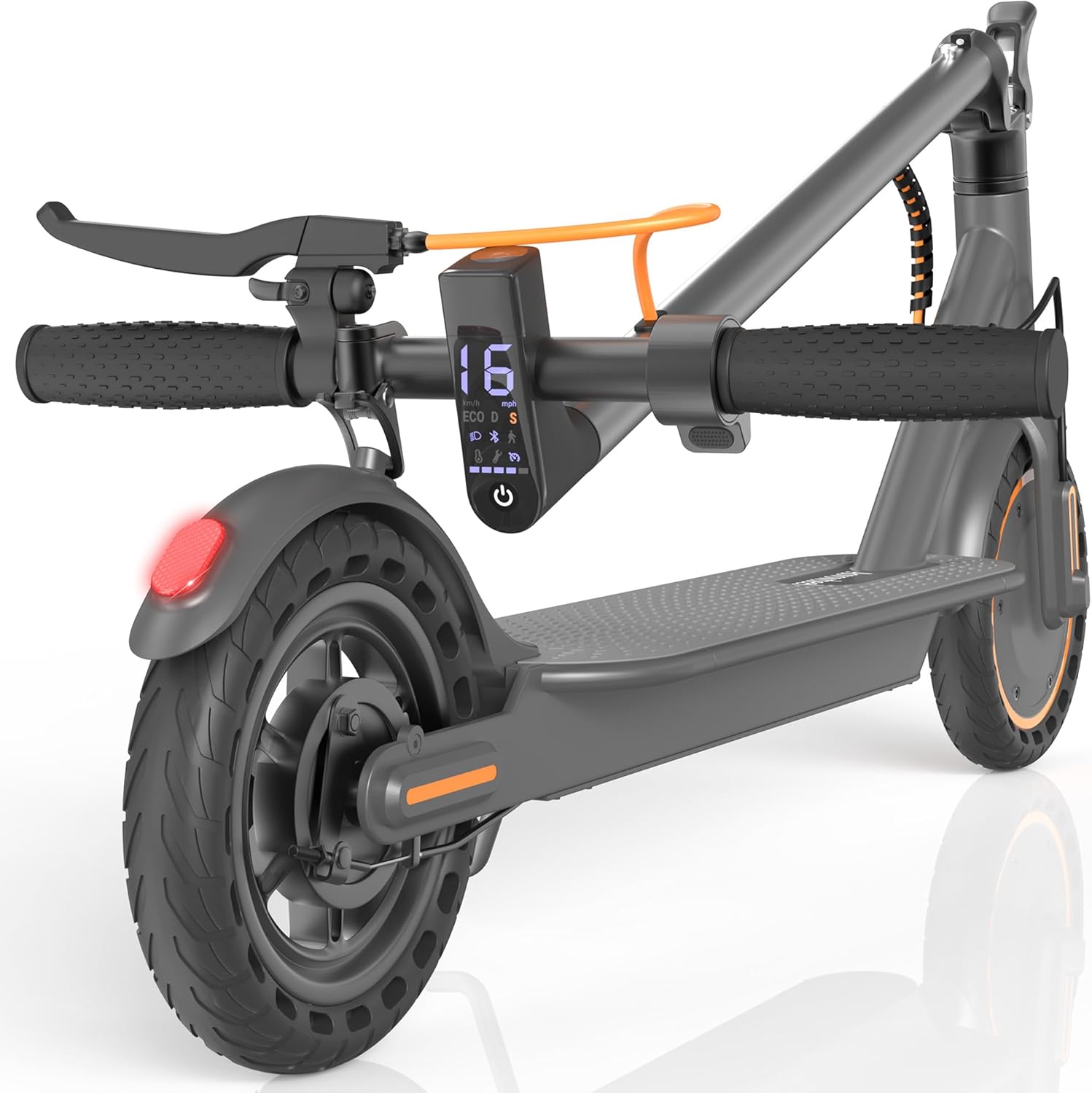 Electric Scooter for Adults, Folding E Scooter with 350W/500W Motor 16/24 Mph Top Speed, Max 19-23 Miles Long Range, 8.5''/10''14'' Solid Tires Commuting Scooters with Dual Brakes System, APP 8.5in-16mph-5.2Ah