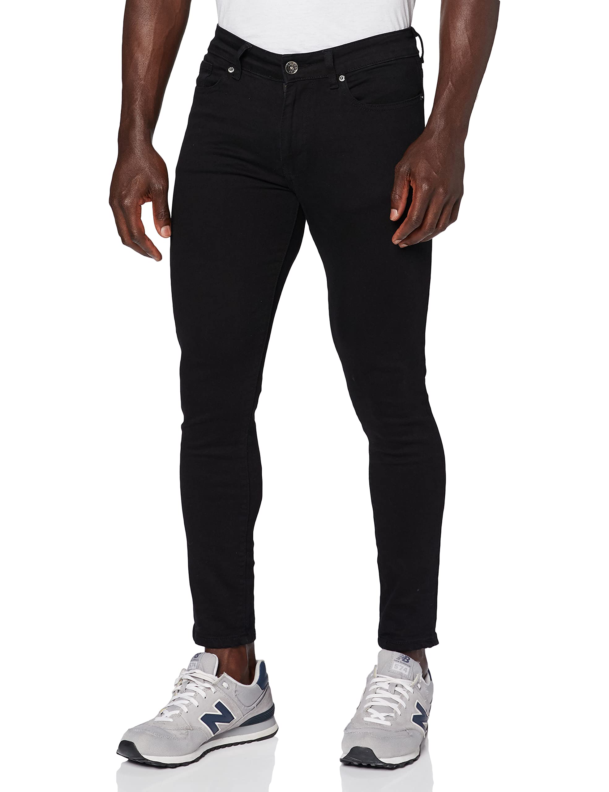 Enzo Men's Black 326 Ez326skinny Jeans, -32L