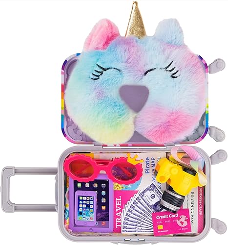 Miniatura 4 de ZITA ELEMENT Juego de 24 piezas de ropa y accesorios de muñeca americana de 18 pulgadas para muñeca de 18 pulgadas y maleta de viaje con patrón de