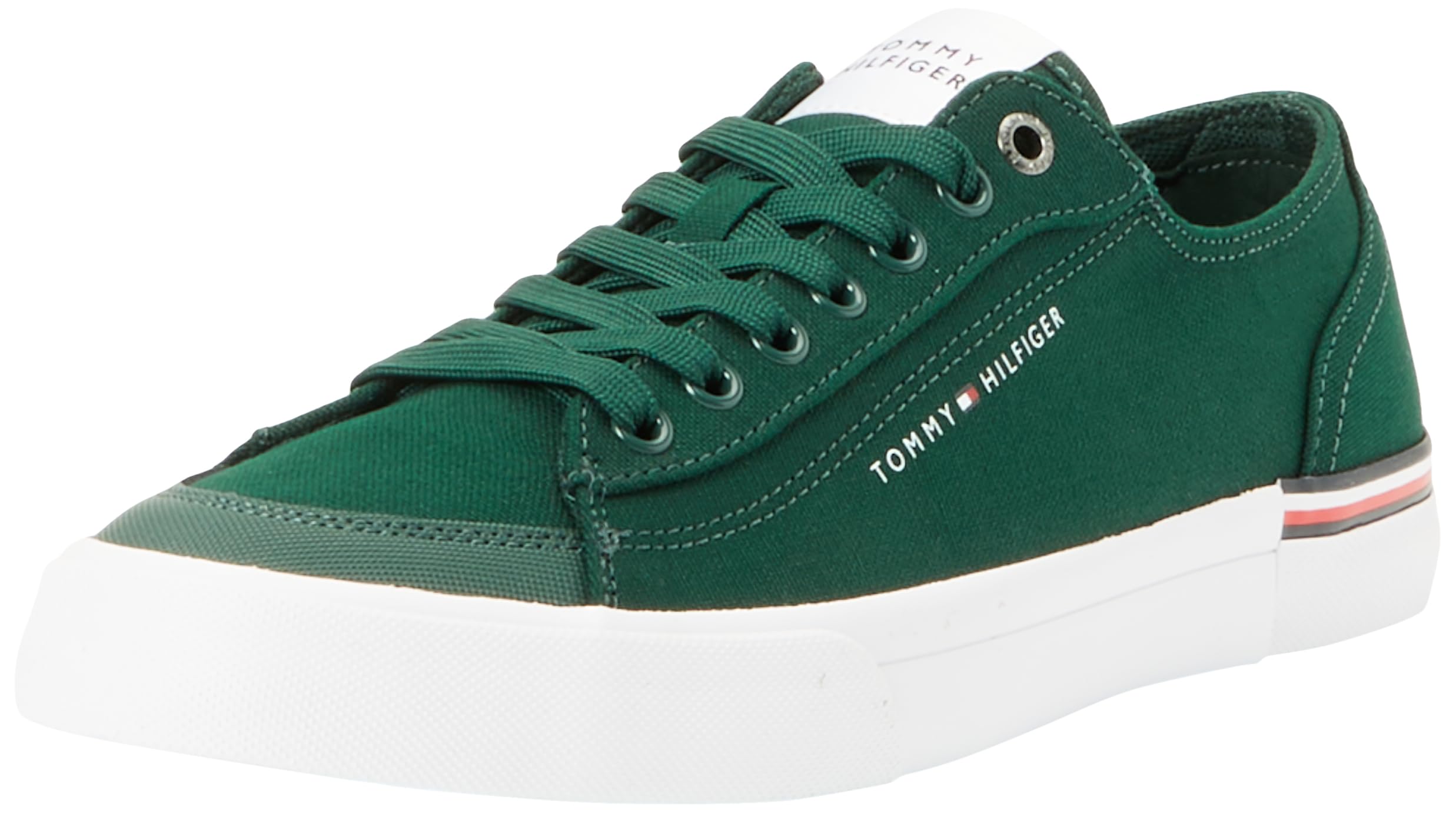 Tommy Hilfiger Zapatillas para Hombre Sneaker con Suela Vulcanizada, Verde (Hunter), 41