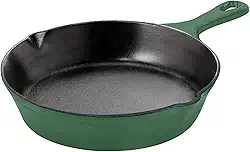 Utopia Kitchen Frigideira de ferro fundido de 16,5 cm, frigideira de ferro fundido, frigideira pré-temperada, panelas seguras para uso interno e externo, verde
