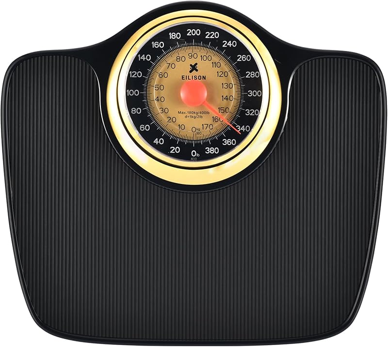 EILISON Mechanical Bathroom Scale,Analog,Large Dial,400lbs Cap,Non-Slip | Easy Read Analog Weight Scale, Large Dial Display in lb/kg, 400lb Capacity, Non-Slip Surface